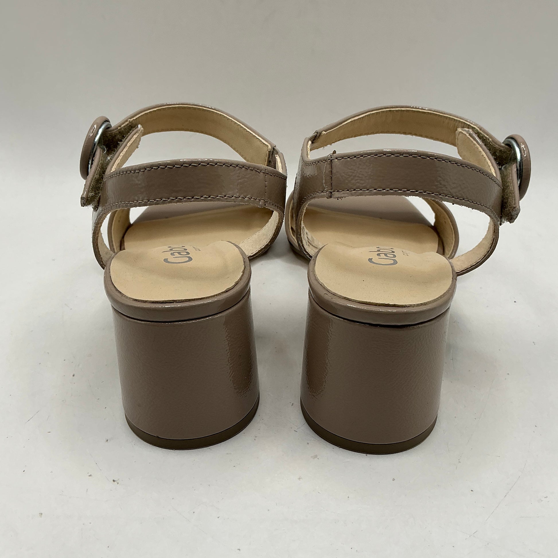 Gabor beige patent sandals