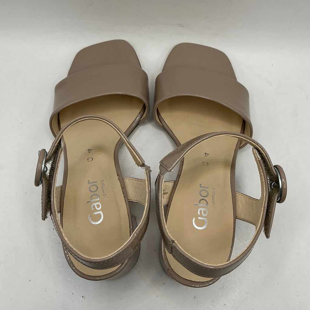 Gabor beige patent sandals