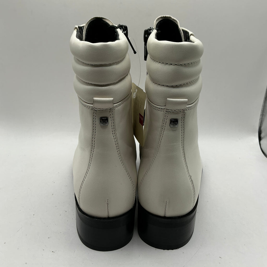 Hogl, cream leather combat boots