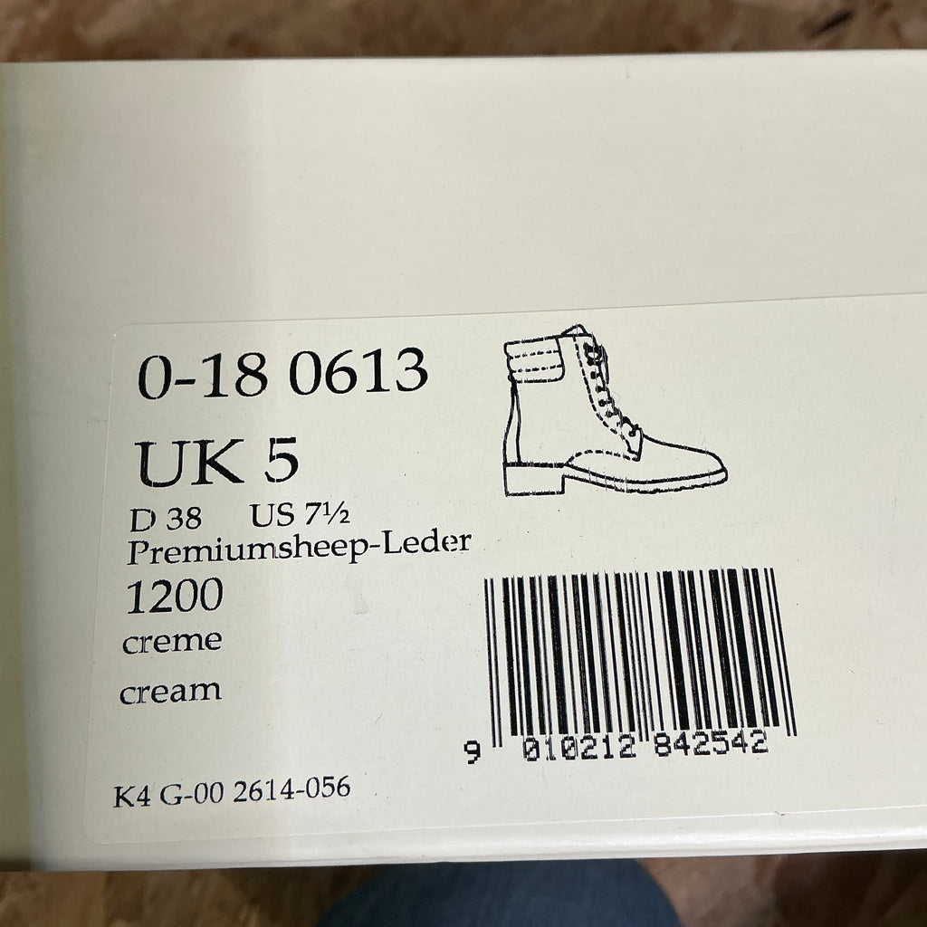 Hogl, cream leather combat boots