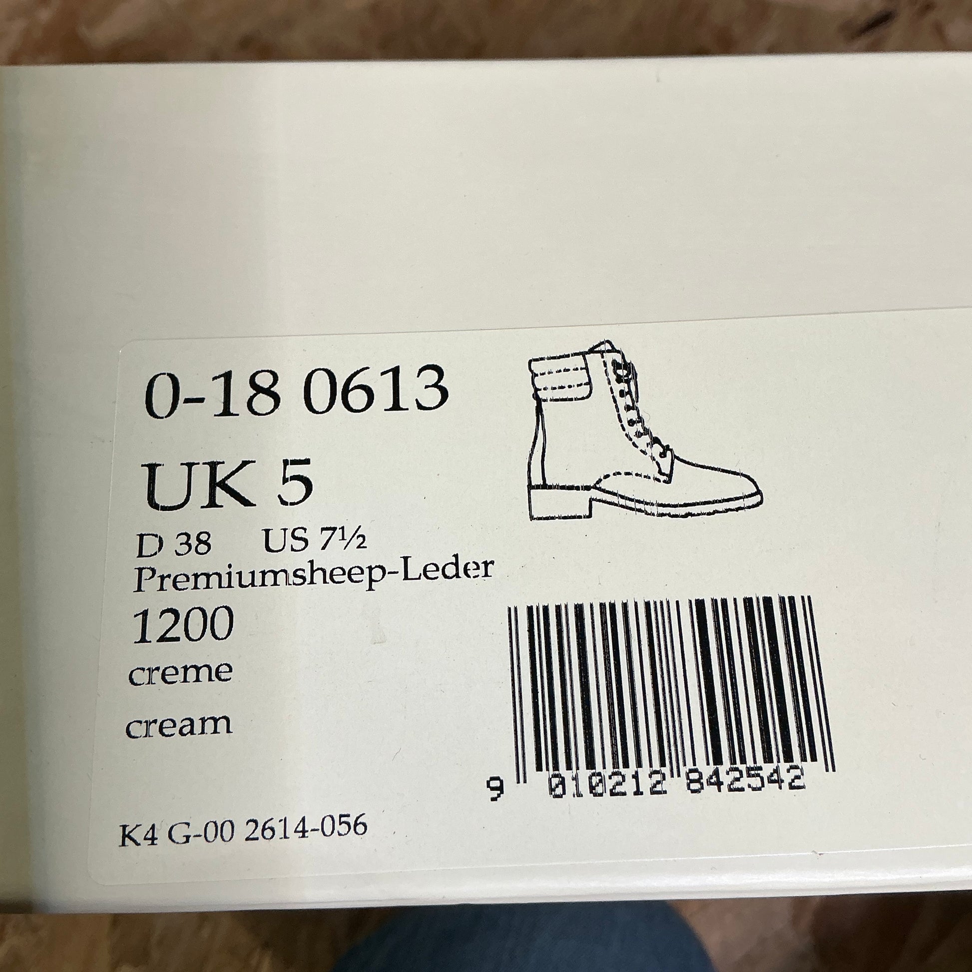 Hogl, cream leather combat boots