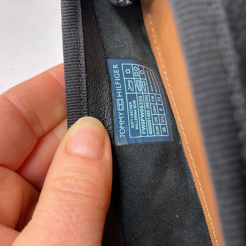 Tommy Hilfiger, black soft leather Ballerina Bow shoes
