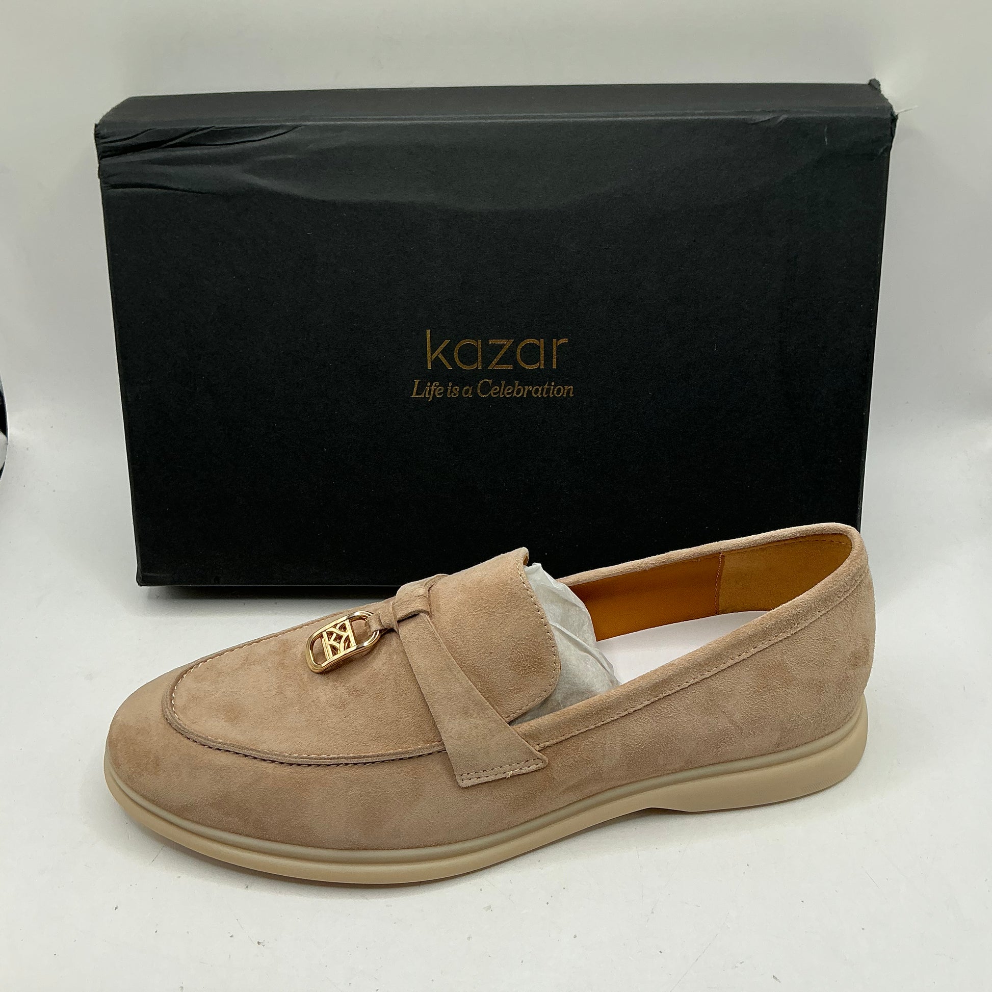 Kazar soft pink suede ladies loafers