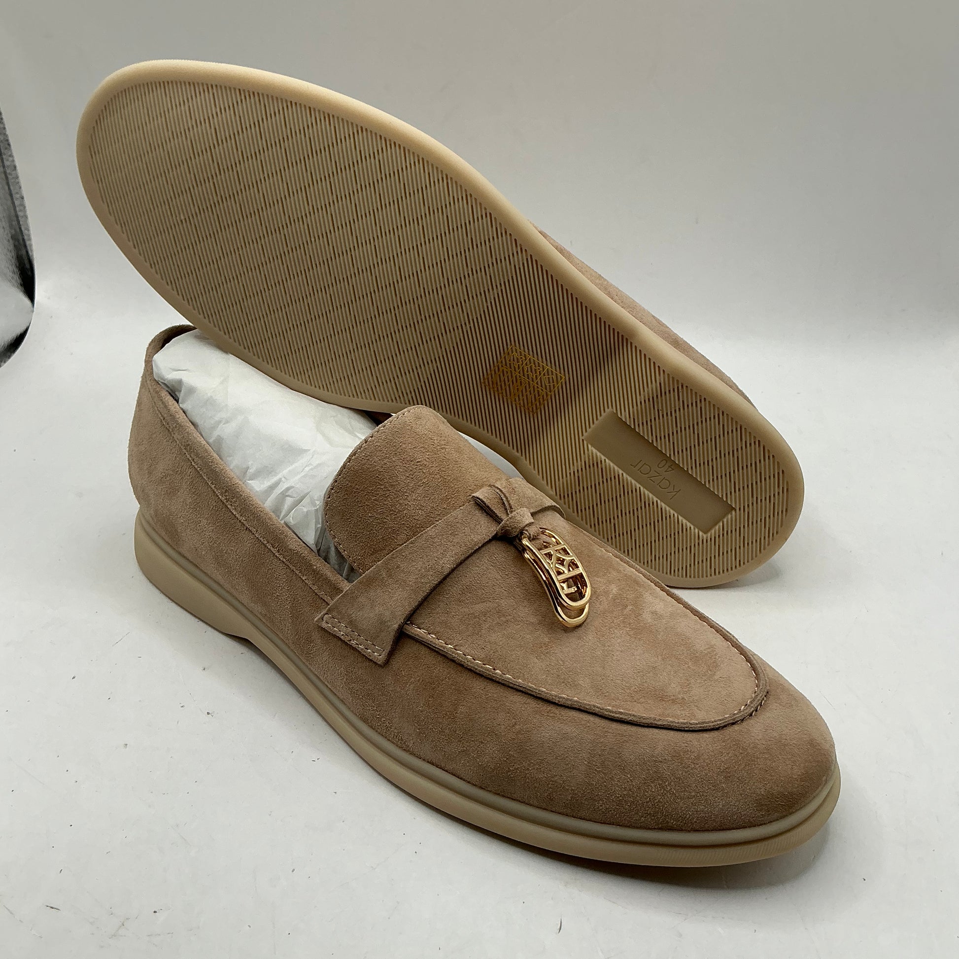 Kazar soft pink suede ladies loafers