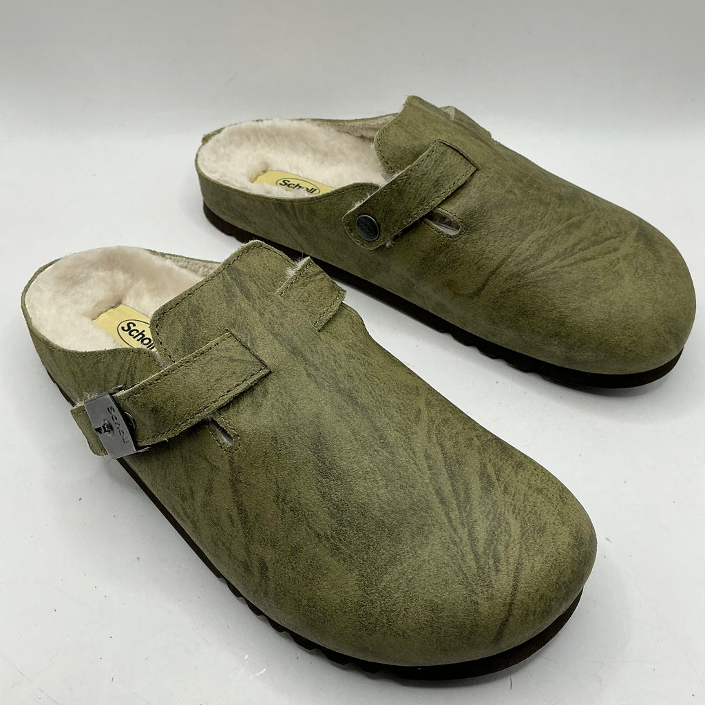 Scholl, Grace clogs, olive green leather