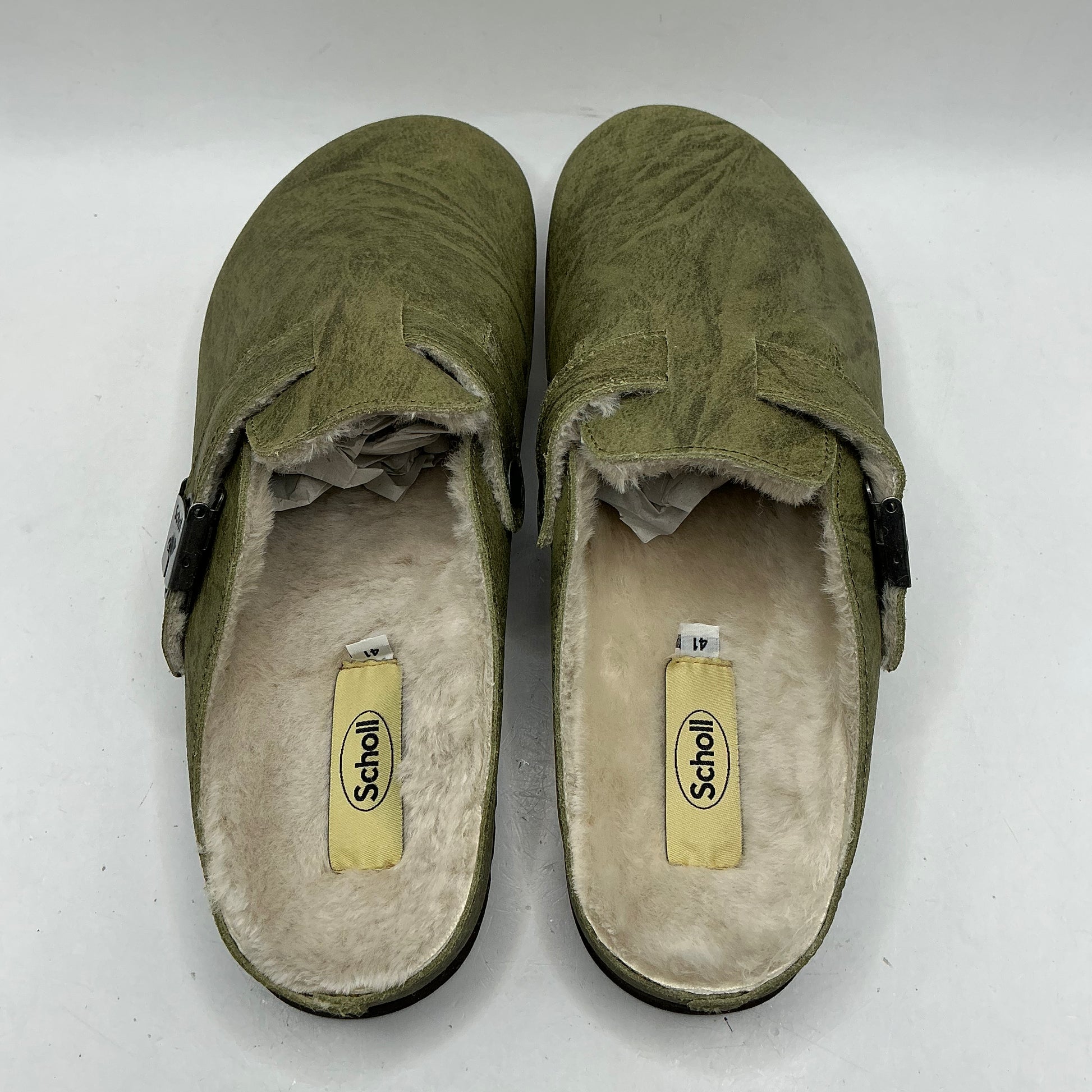 Scholl, Grace clogs, olive green leather