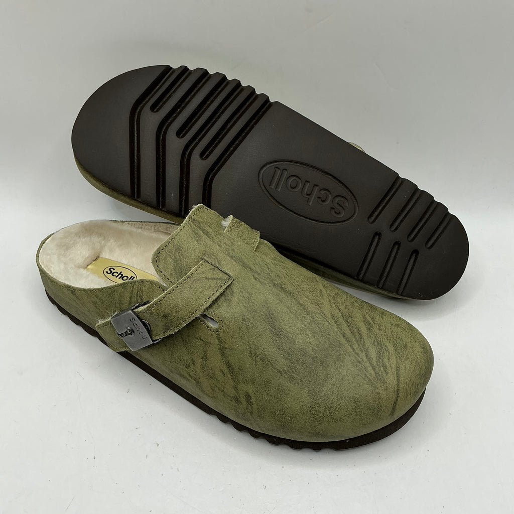 Scholl, Grace clogs, olive green leather
