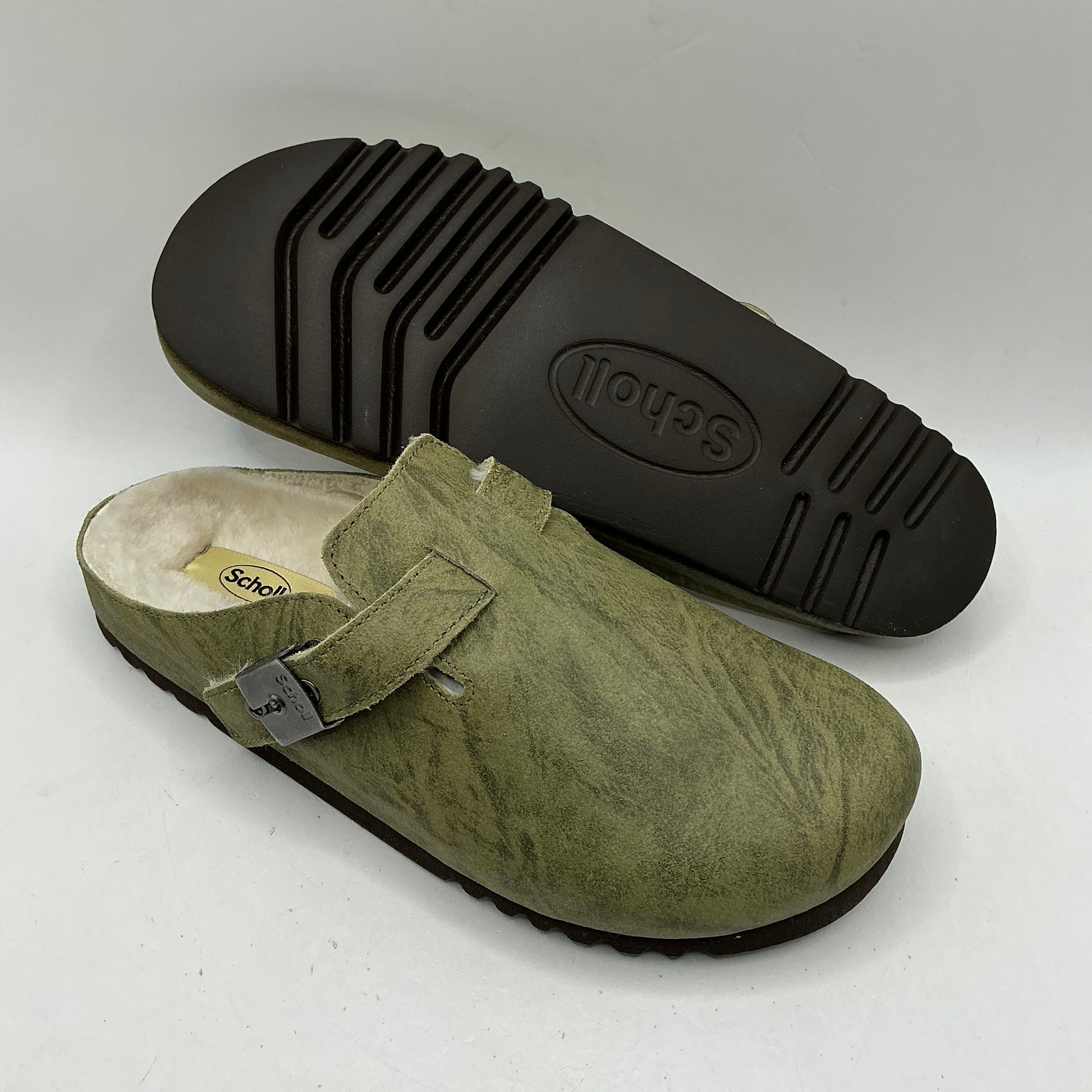 Scholl, Grace clogs, olive green leather