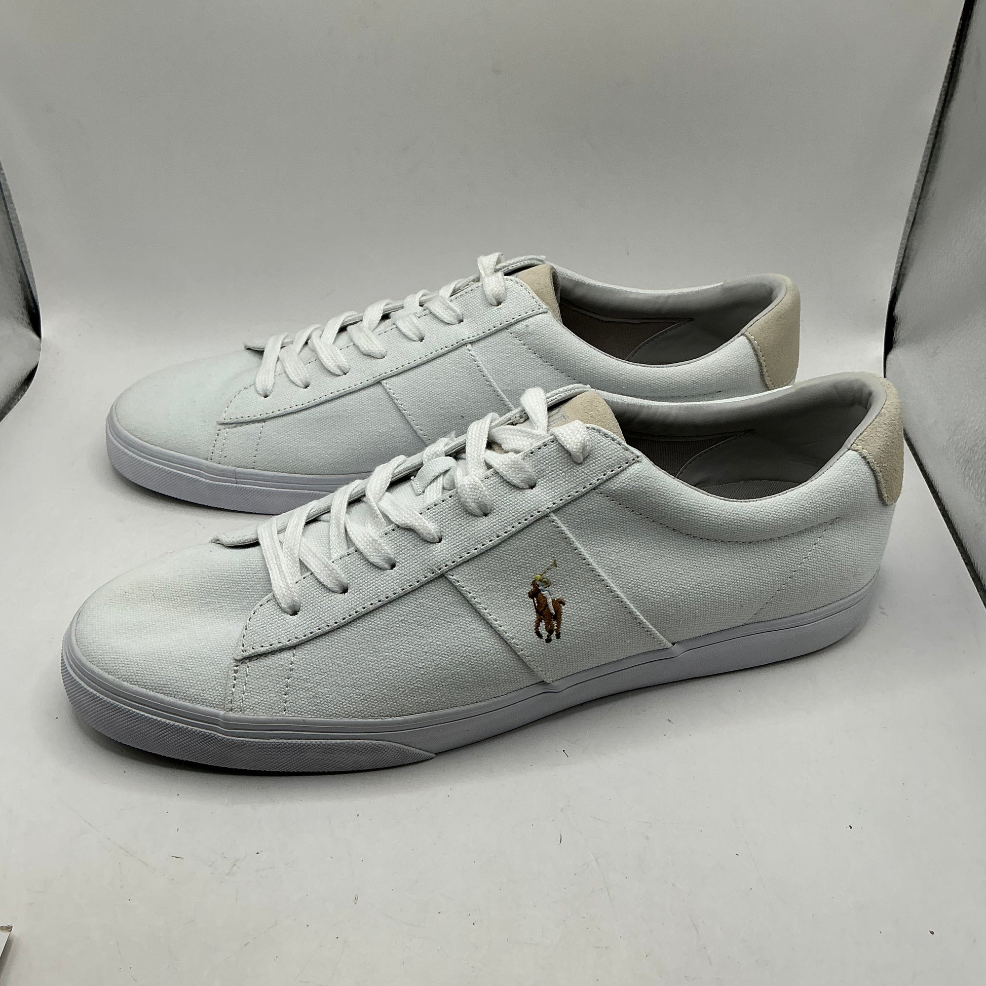 Polo Ralph Lauren Sayer men’s canvas and suede trimmed trainer