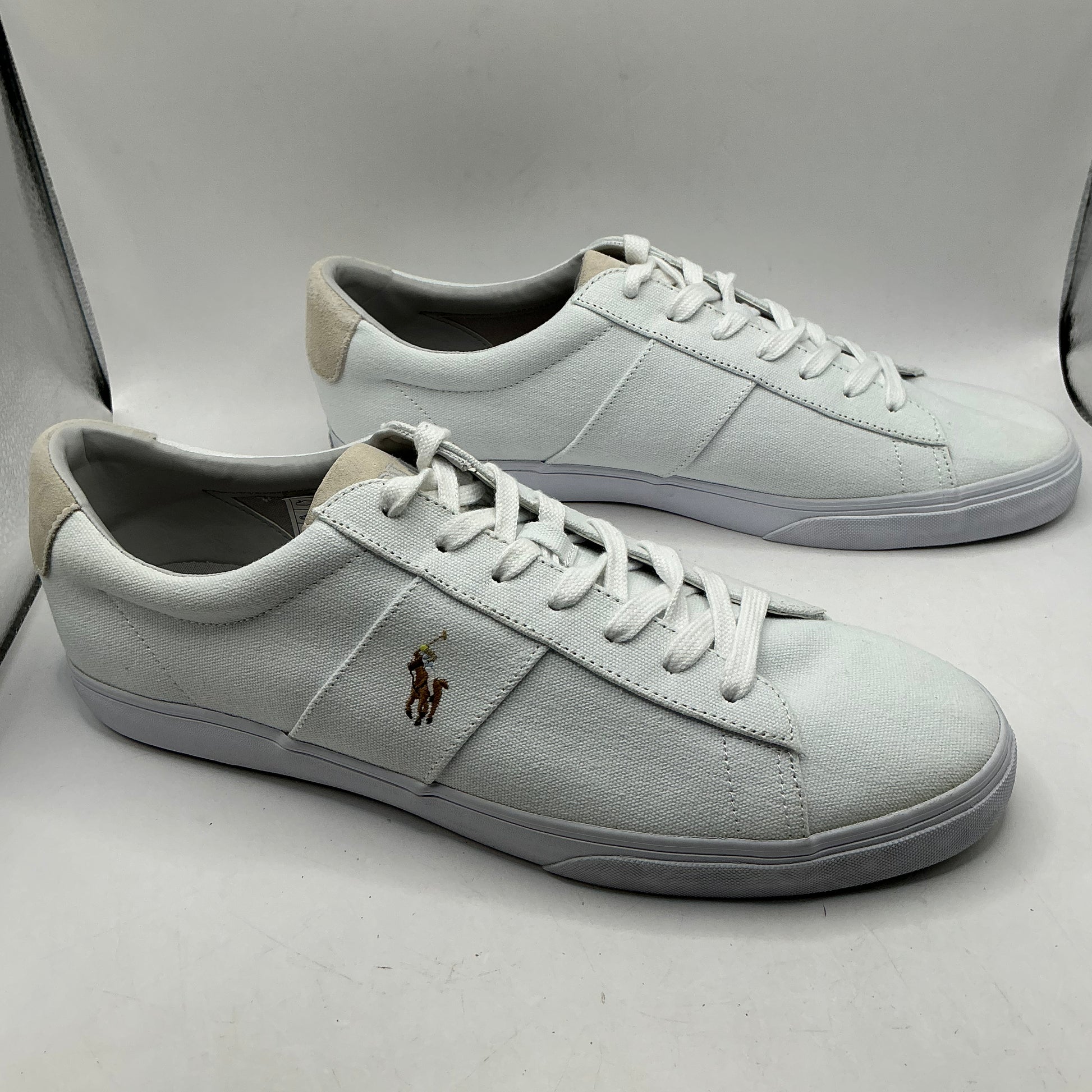 Polo Ralph Lauren Sayer men’s canvas and suede trimmed trainer