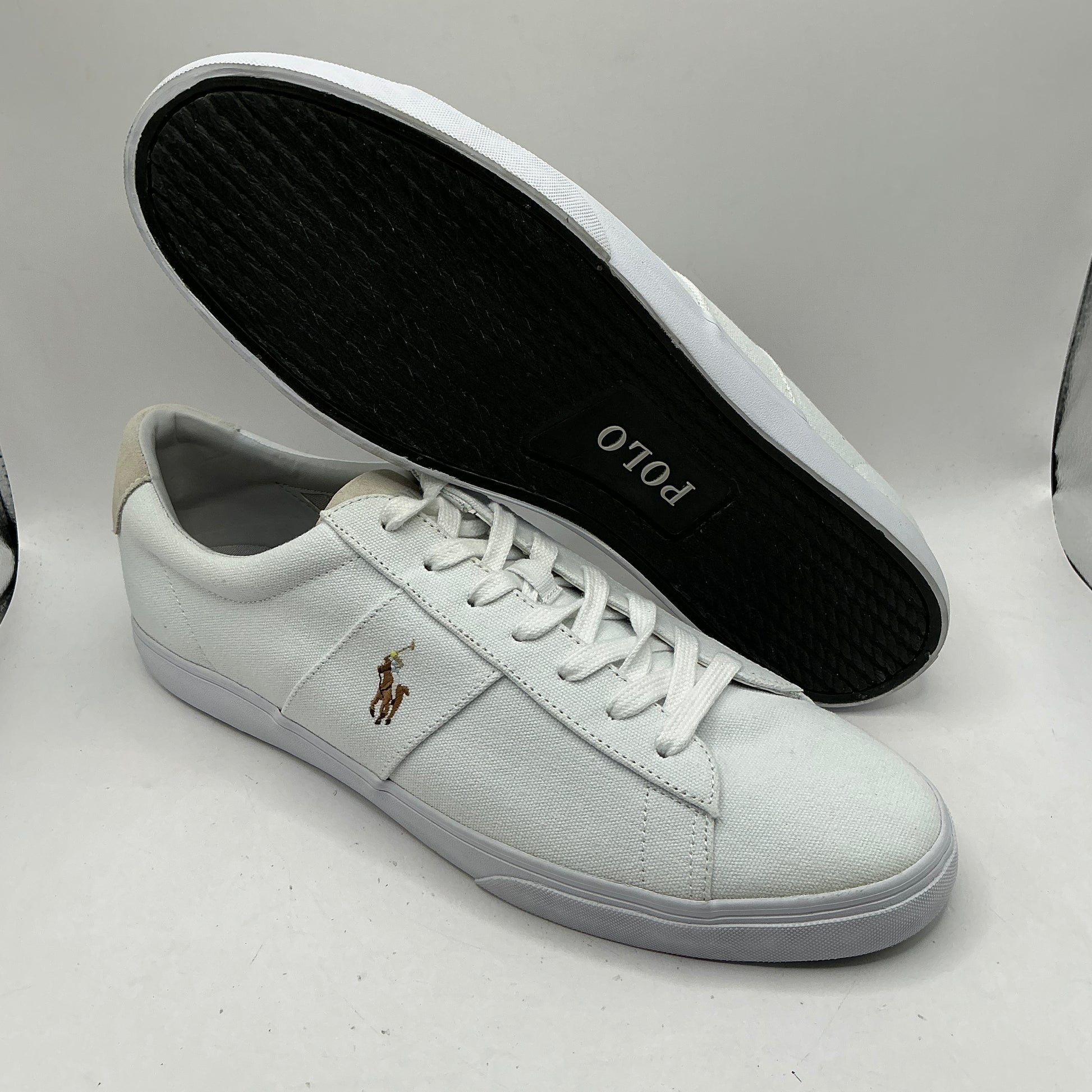 Polo Ralph Lauren Sayer men’s canvas and suede trimmed trainer