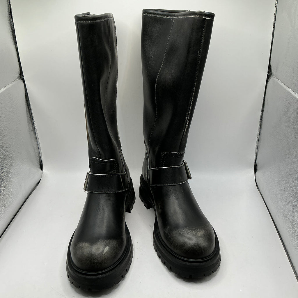 Pepe Jeans, Kane Warm, distressed black leather long boots