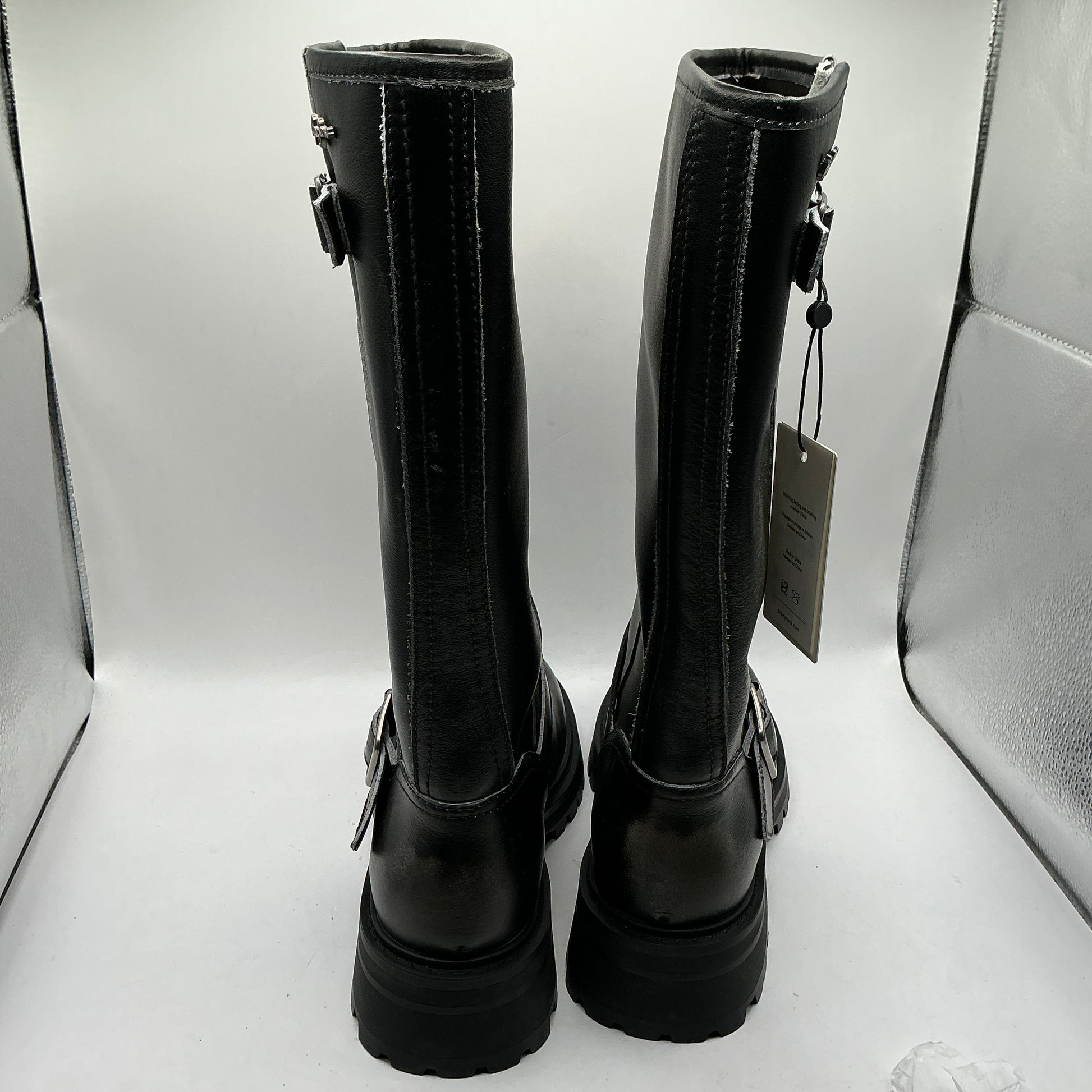 Pepe Jeans, Kane Warm, distressed black leather long boots