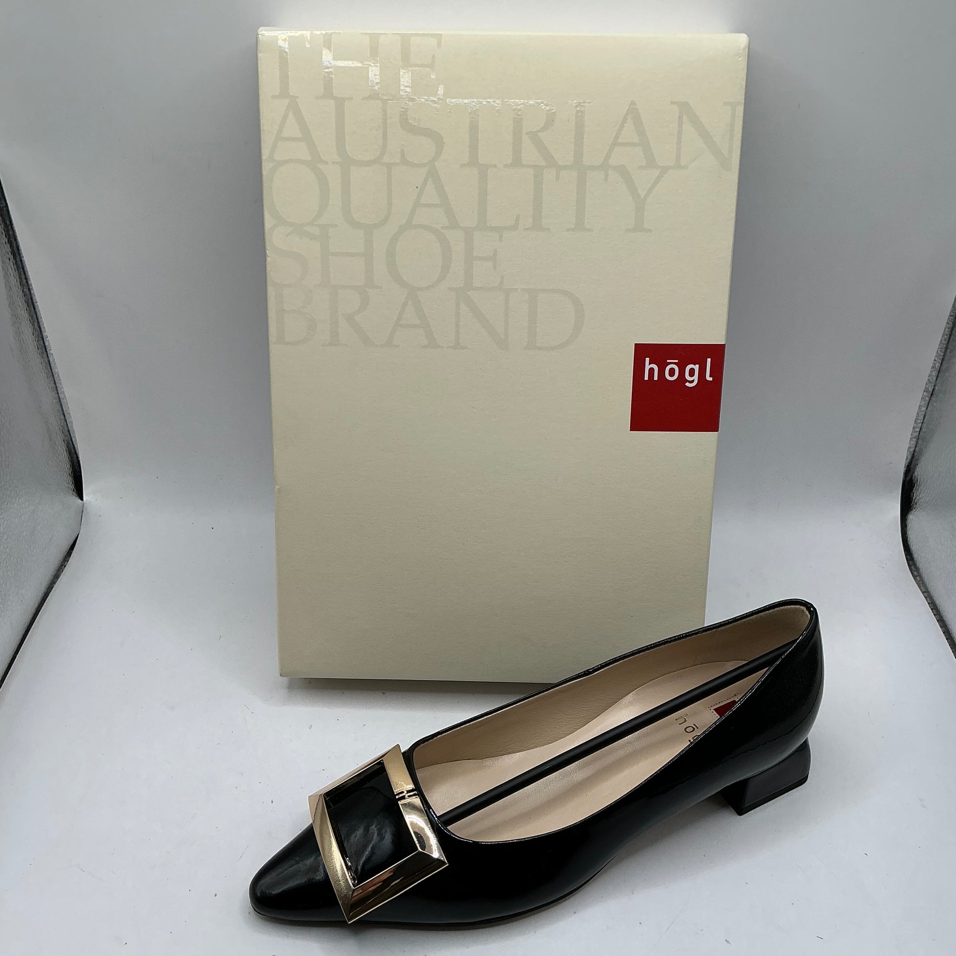 Hogl, black patent leather shoes