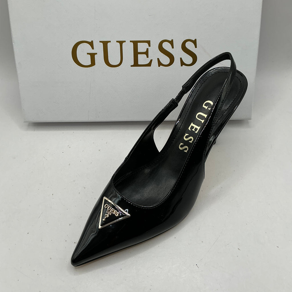 Guess, patent sling back stiletto