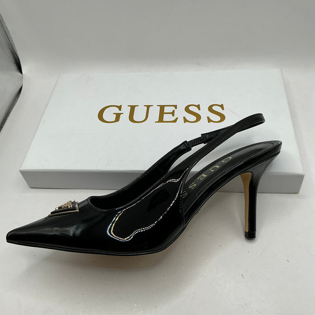 Guess, patent sling back stiletto