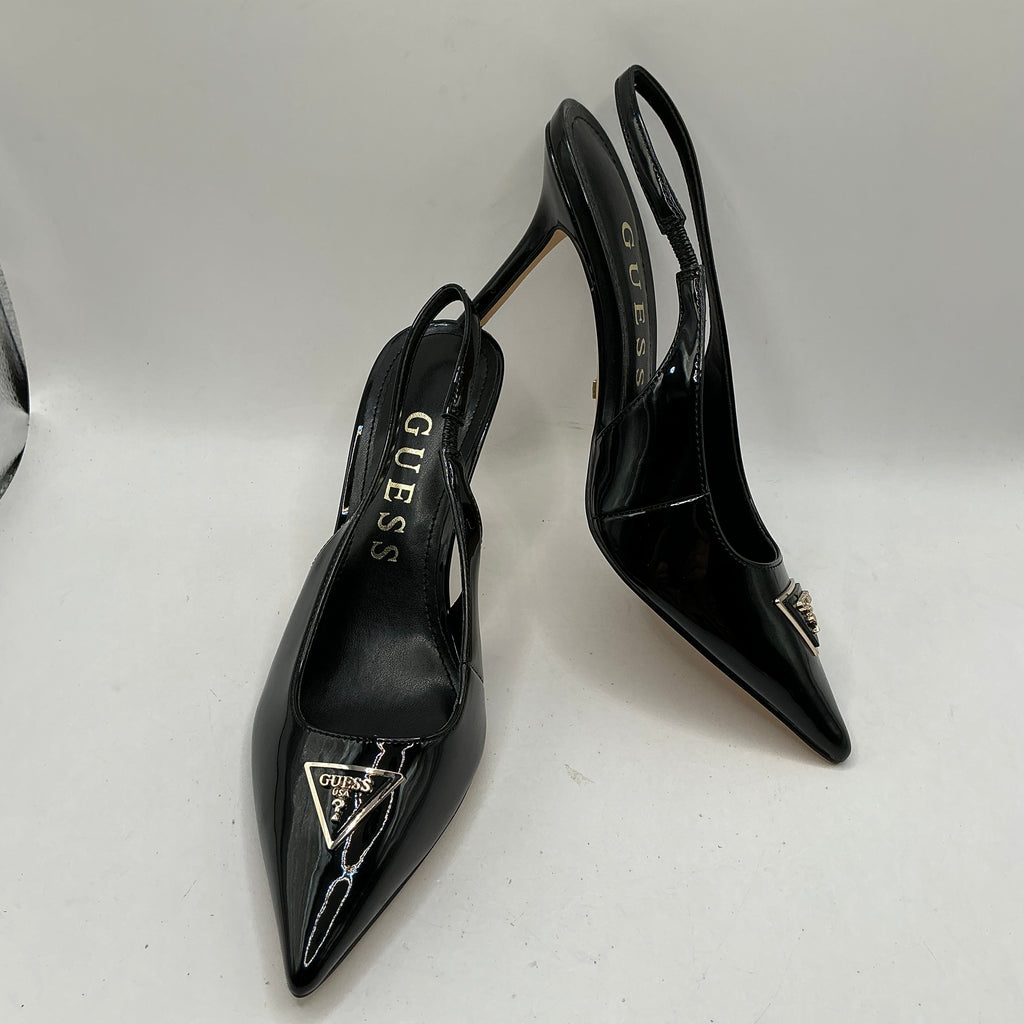 Guess, patent sling back stiletto