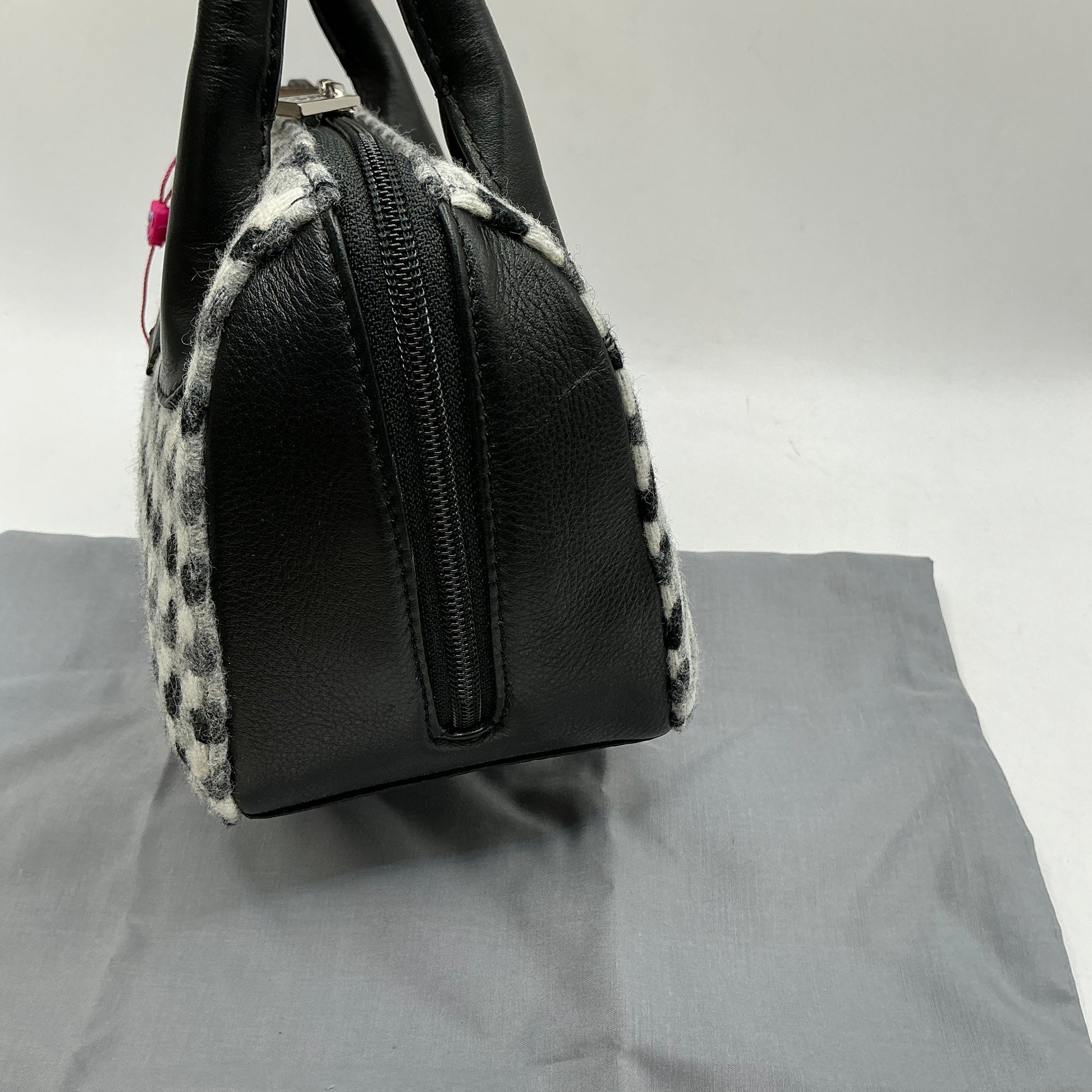 Mala, Moon, small leather and wool handbag bag