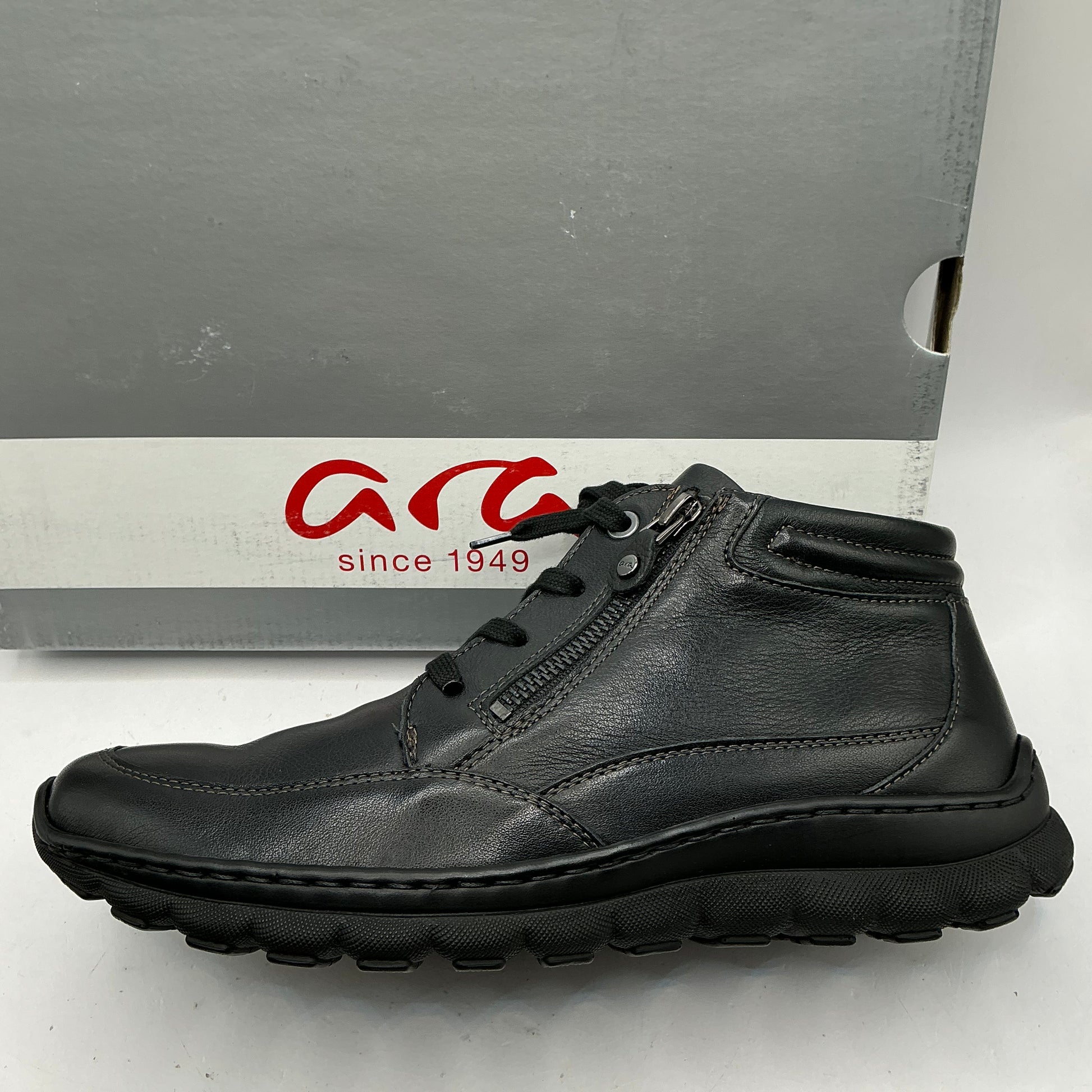 Ara, Tampa, black leather wool lined ankle boots