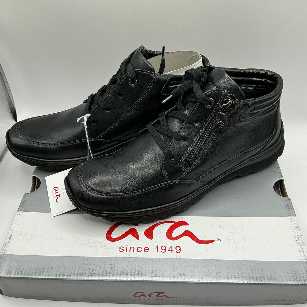 Ara, Tampa, black leather wool lined ankle boots