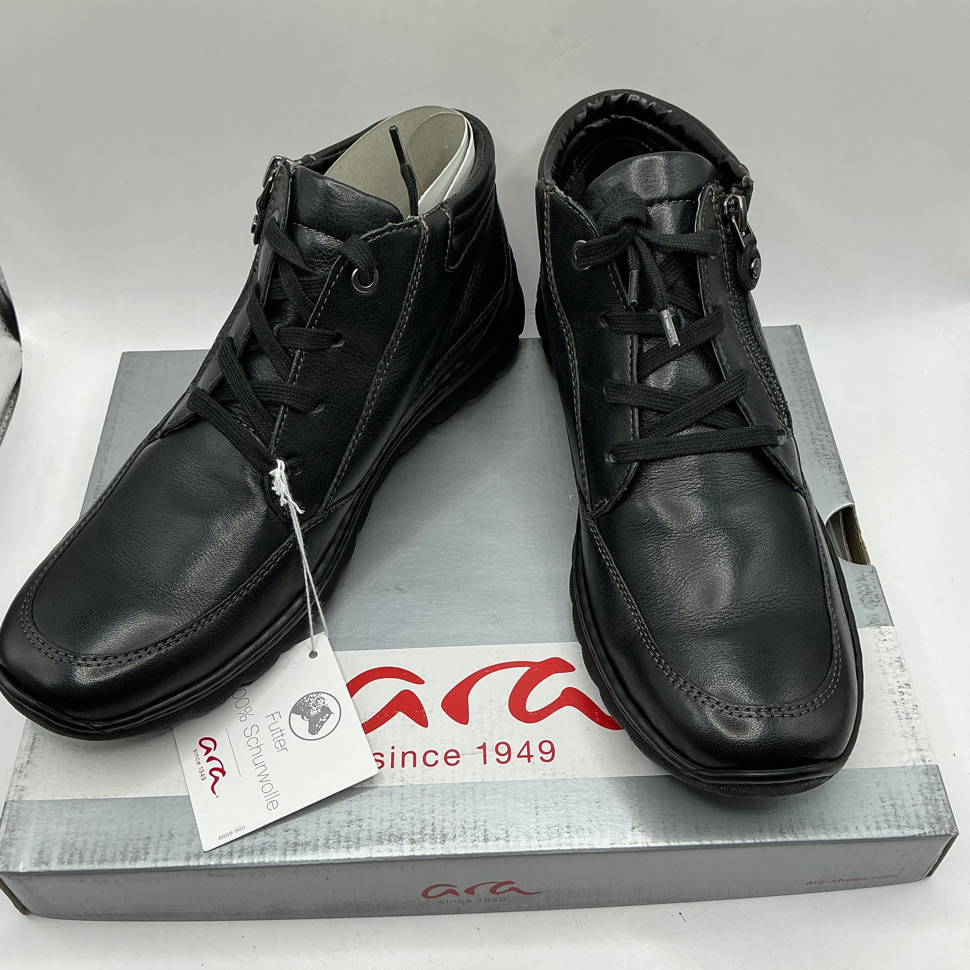Ara, Tampa, black leather wool lined ankle boots