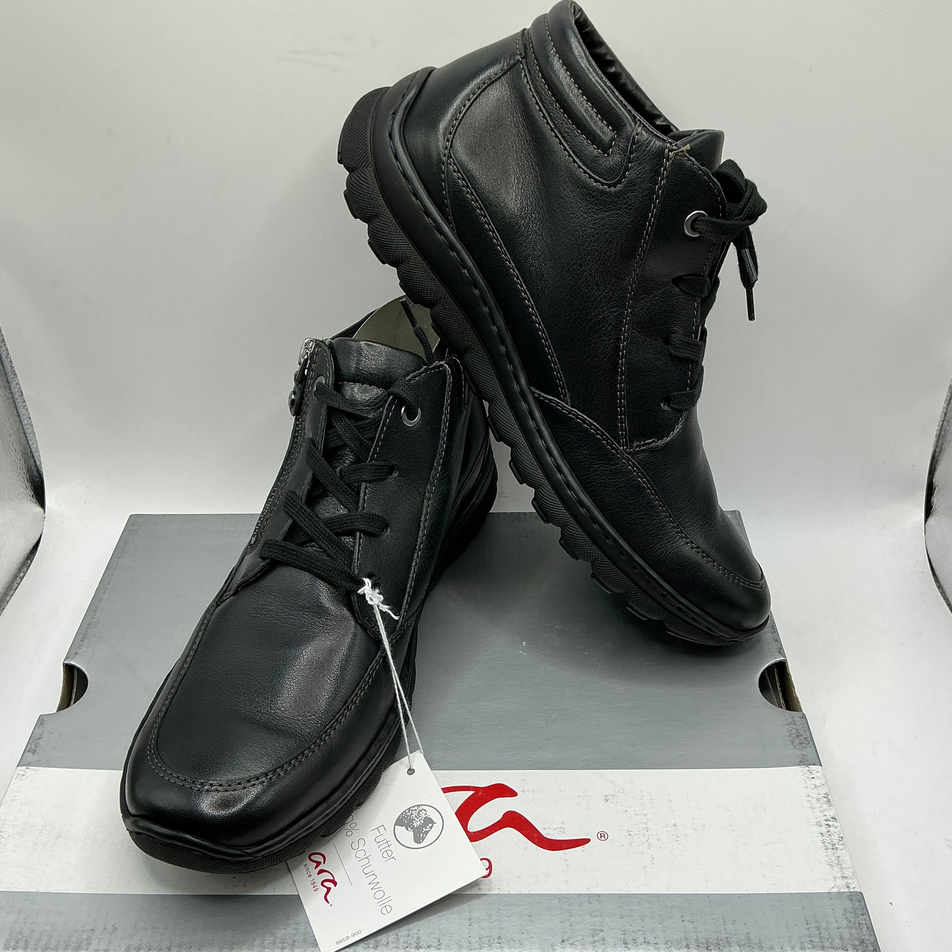 Ara, Tampa, black leather wool lined ankle boots