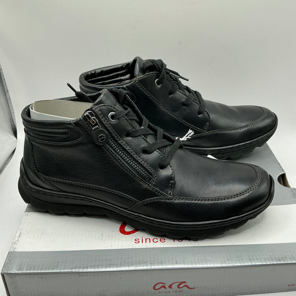 Ara, Tampa, black leather wool lined ankle boots