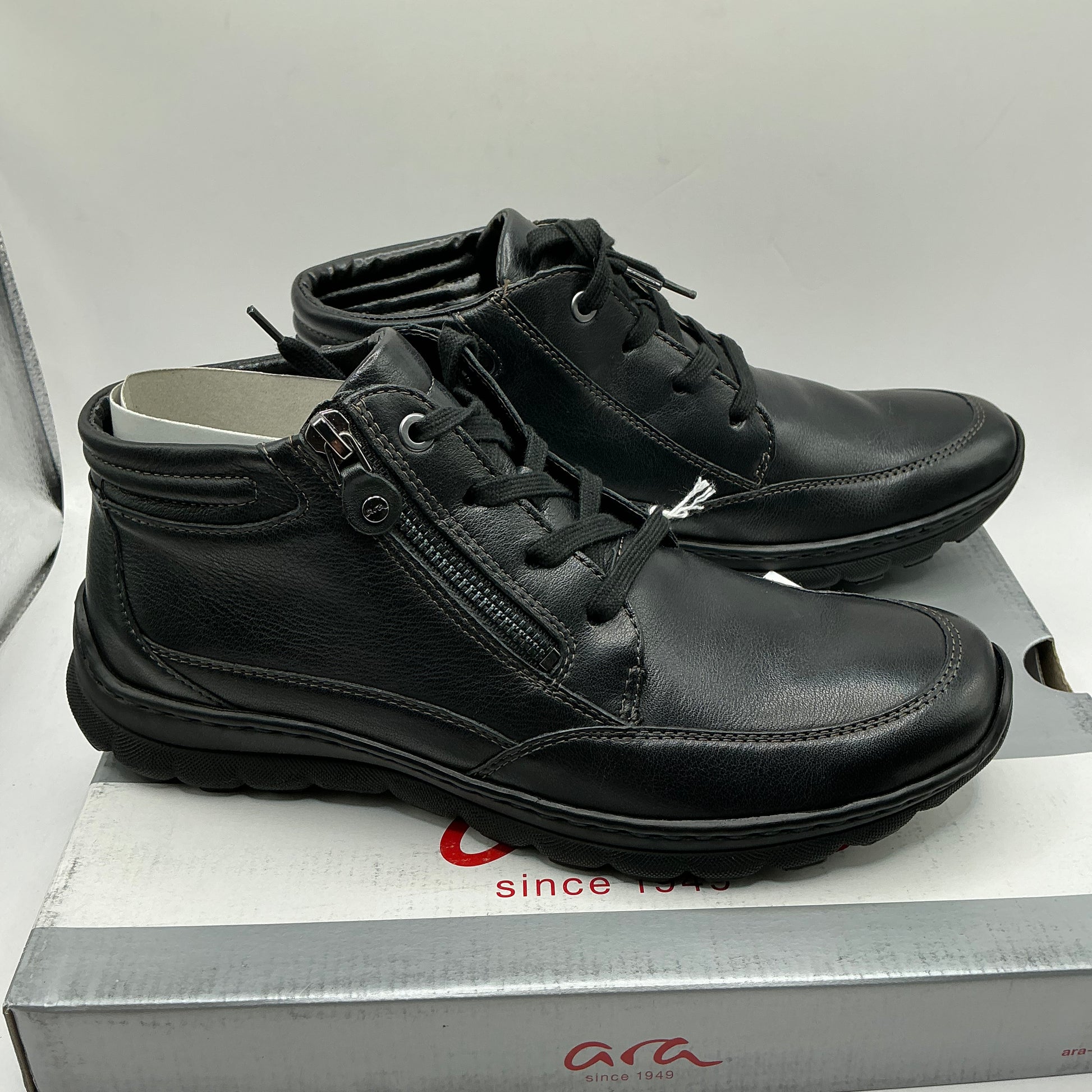 Ara, Tampa, black leather wool lined ankle boots