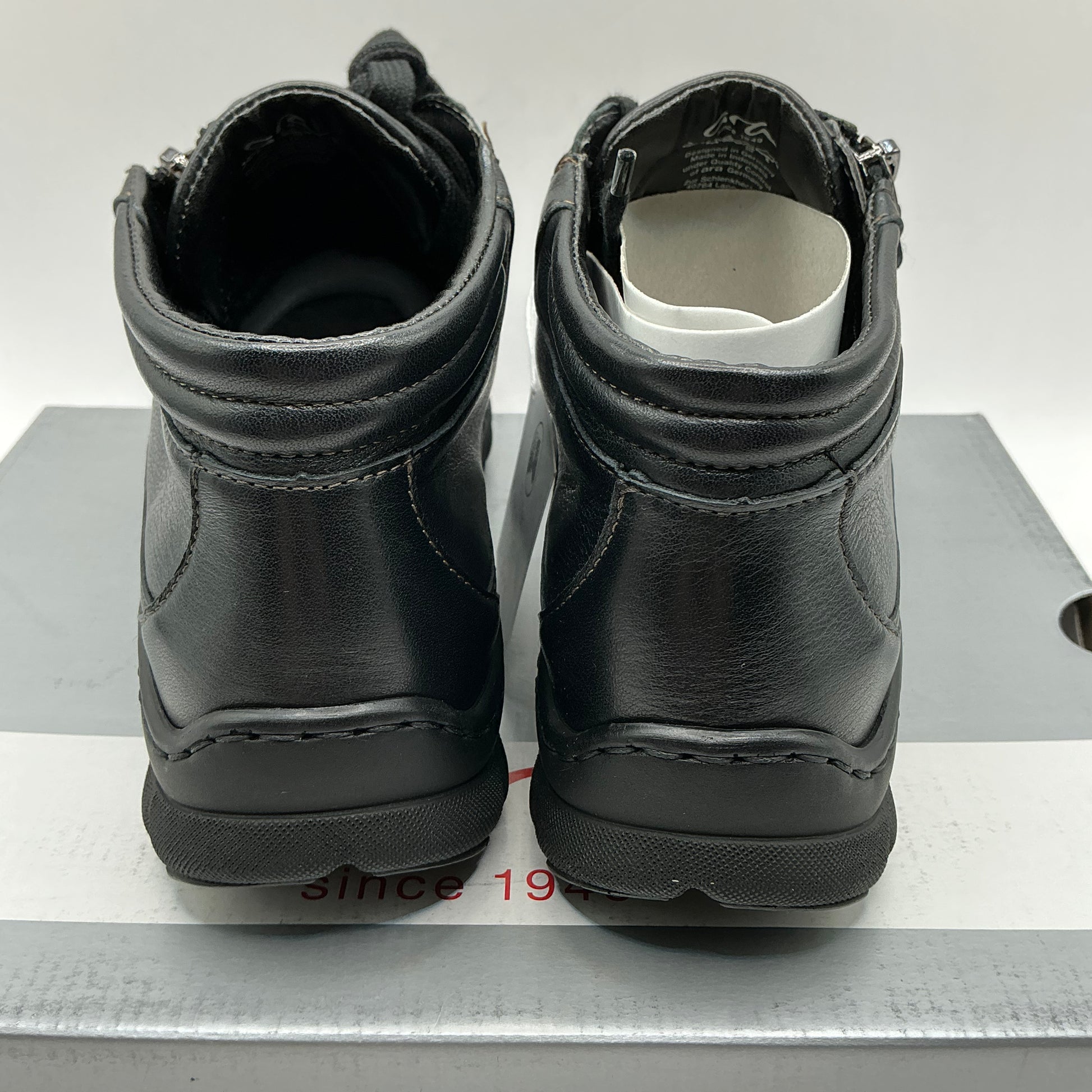 Ara, Tampa, black leather wool lined ankle boots