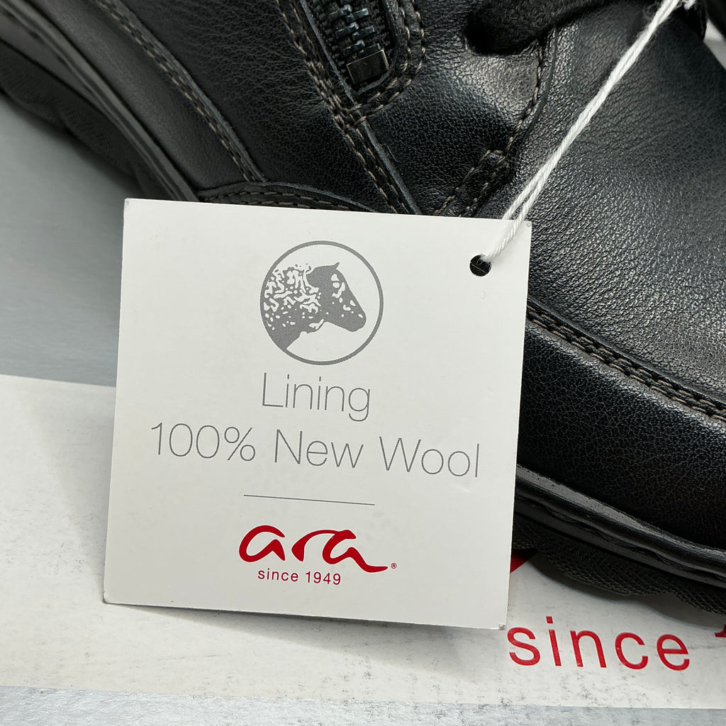 Ara, Tampa, black leather wool lined ankle boots