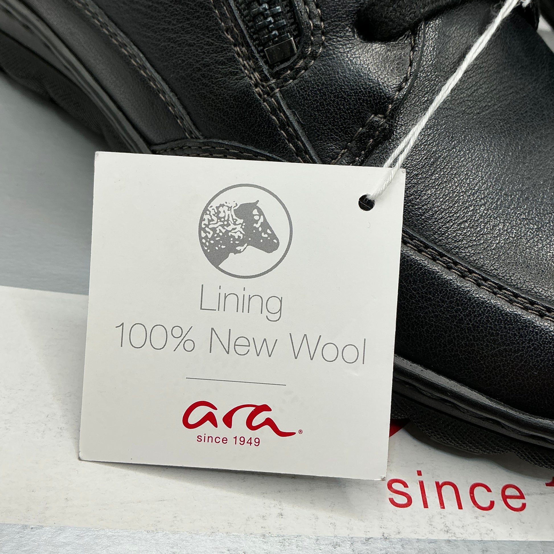 Ara, Tampa, black leather wool lined ankle boots