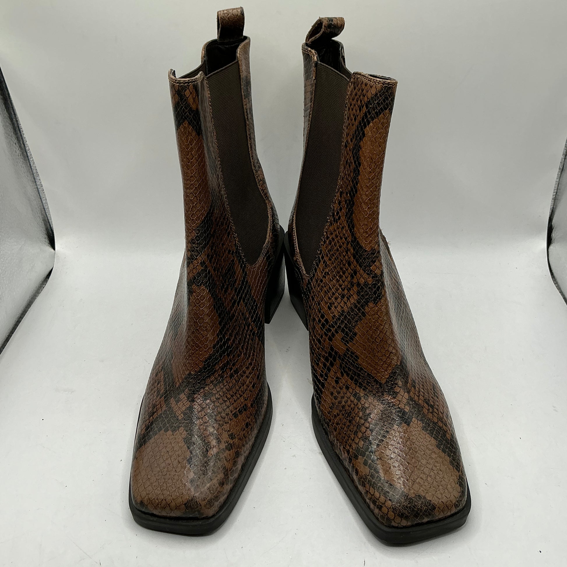M&S leather ankle boots with snake skin print