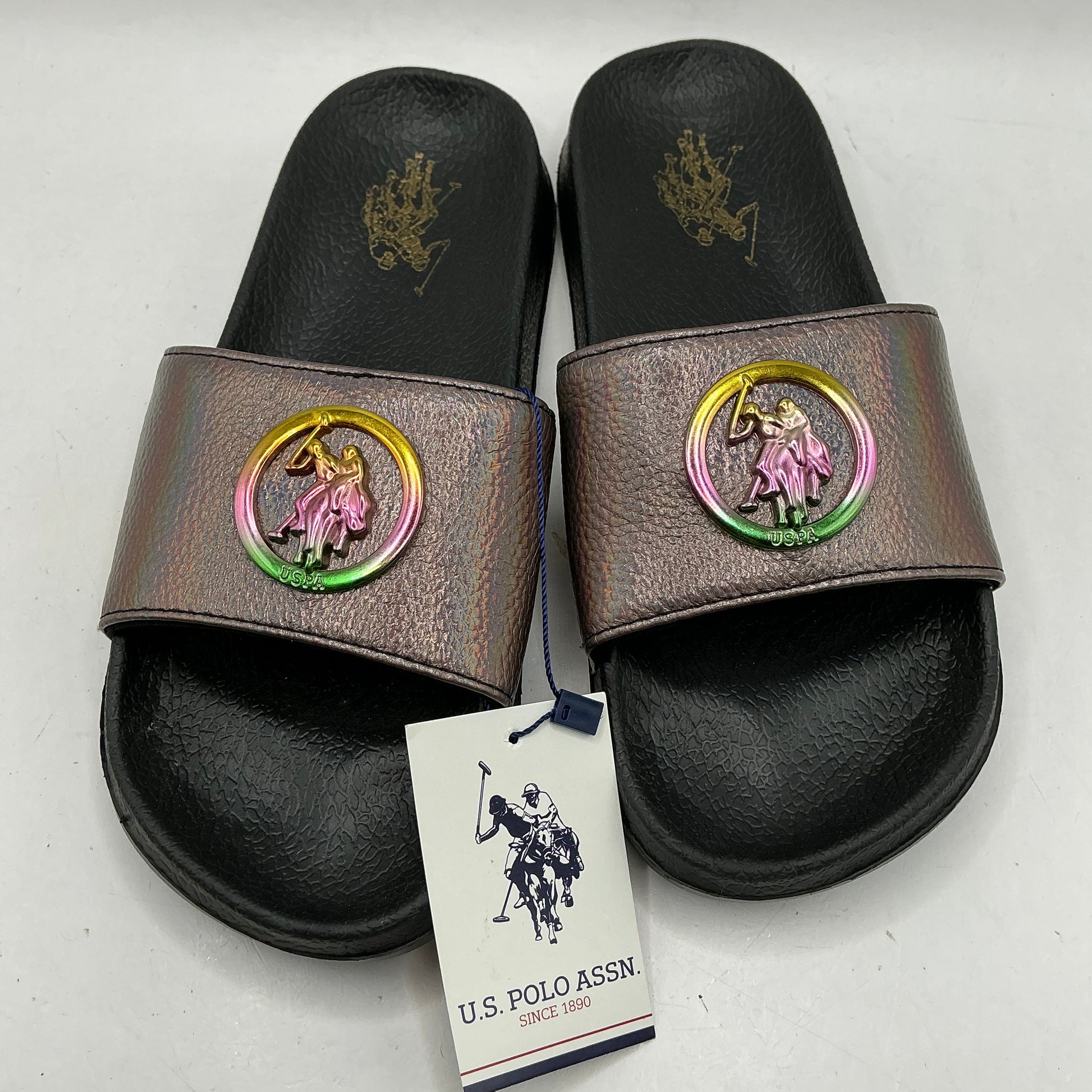 US Polo Assn, metallic sliders