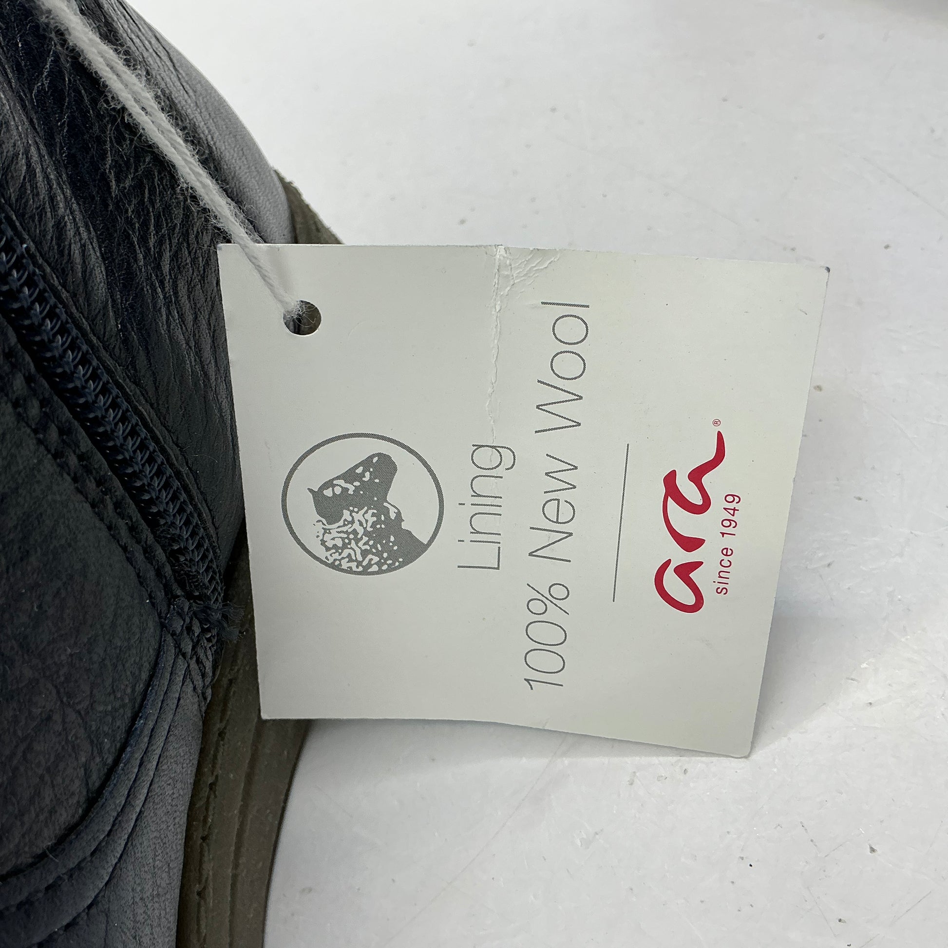 Ara, Dakota, soft navy leather ankle boots with warm wool lining