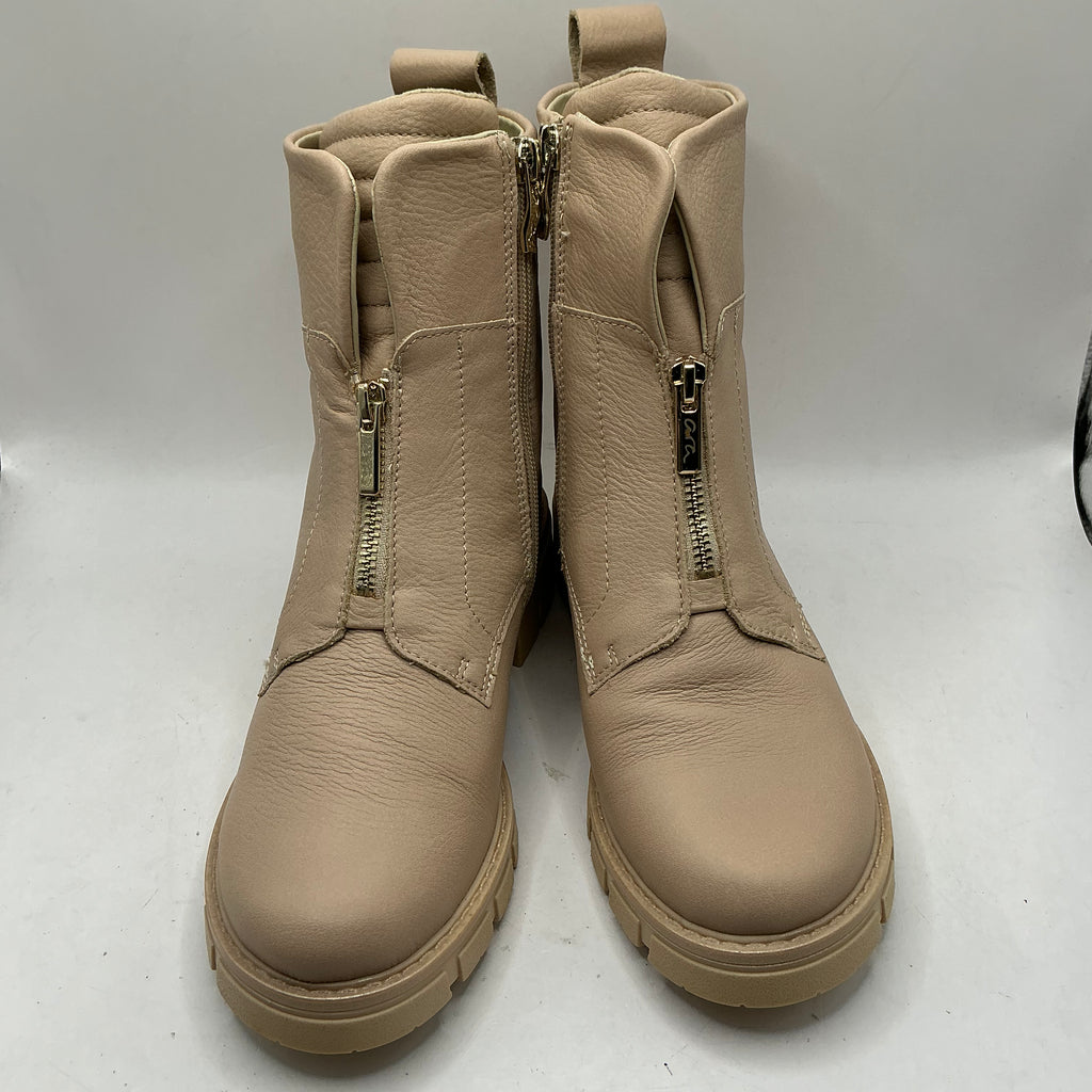 Ara, Dover, soft nude leather ankle boots with ornamental zip