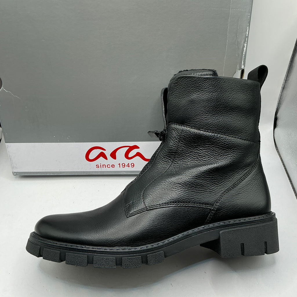 Ara, Dover, soft black leather ankle boots with soft warm lining