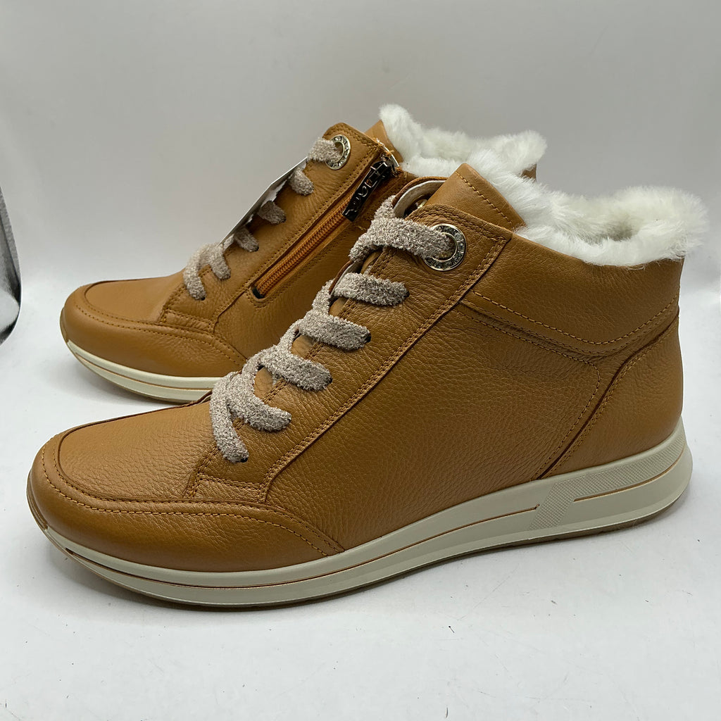 Ara, Osaka 2, caramel leather ankle boots with wool lining