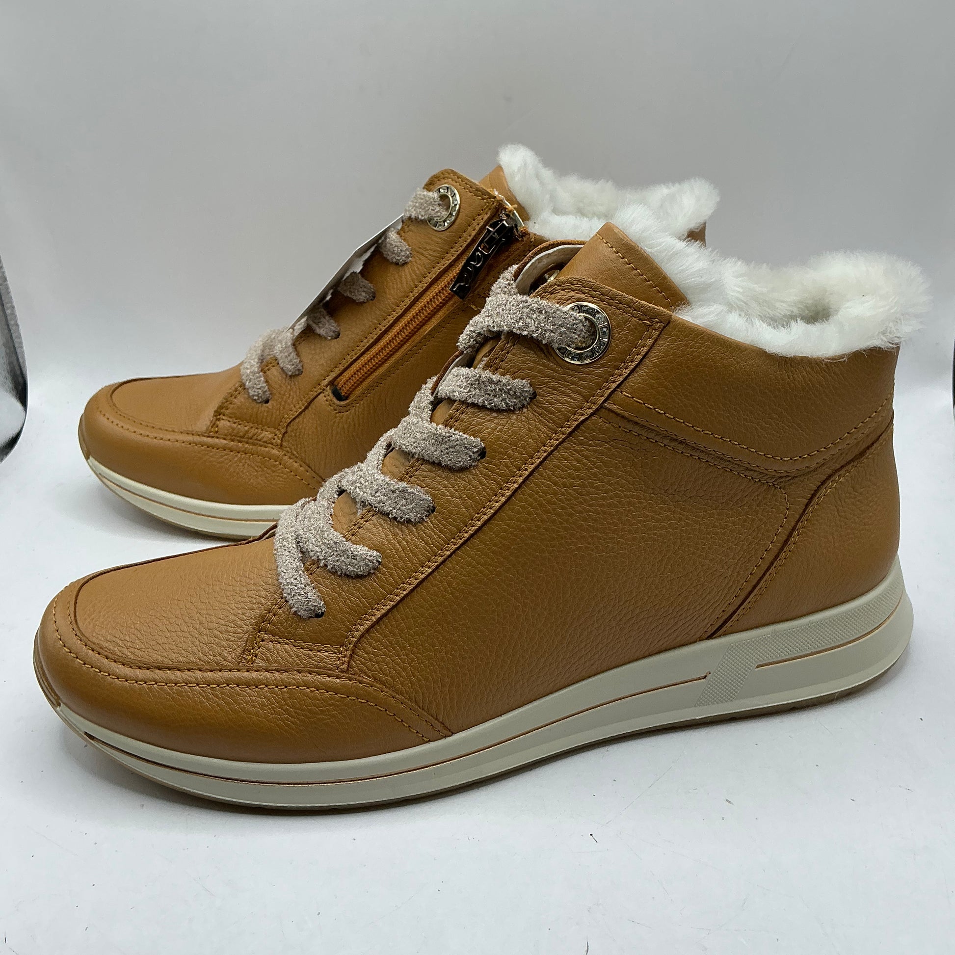 Ara, Osaka 2, caramel leather ankle boots with wool lining