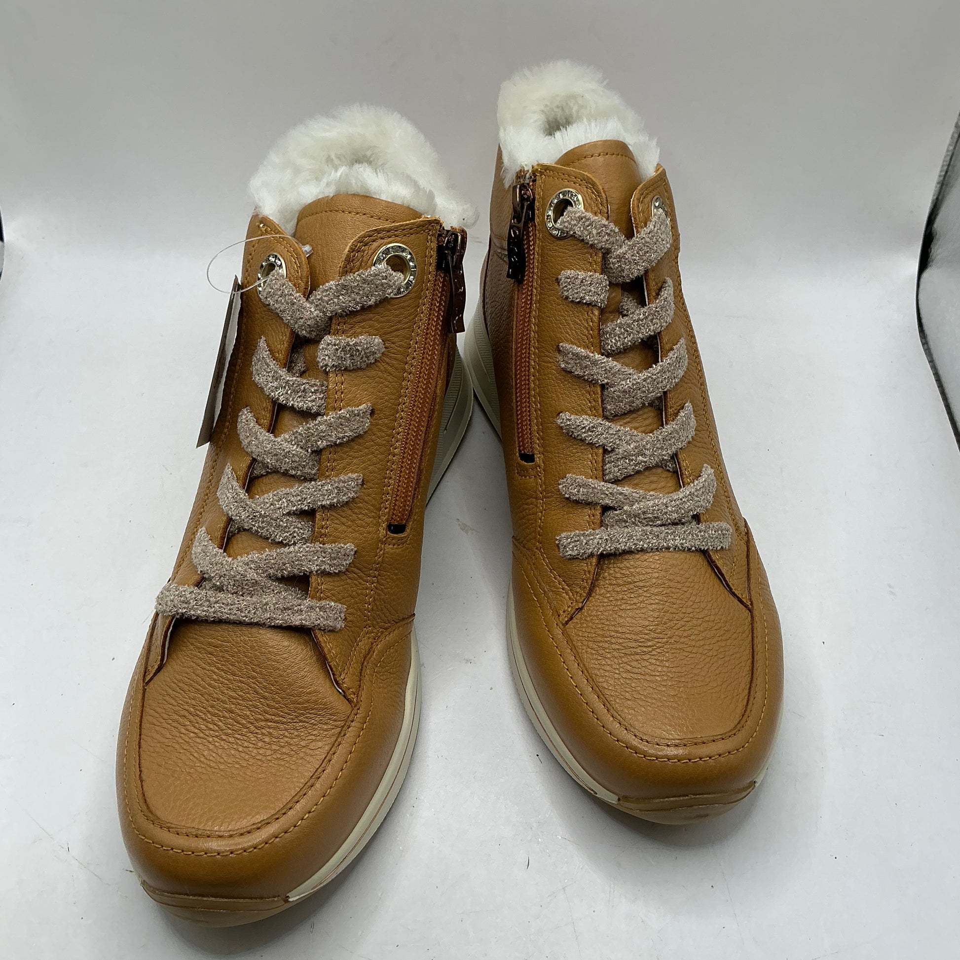 Ara, Osaka 2, caramel leather ankle boots with wool lining