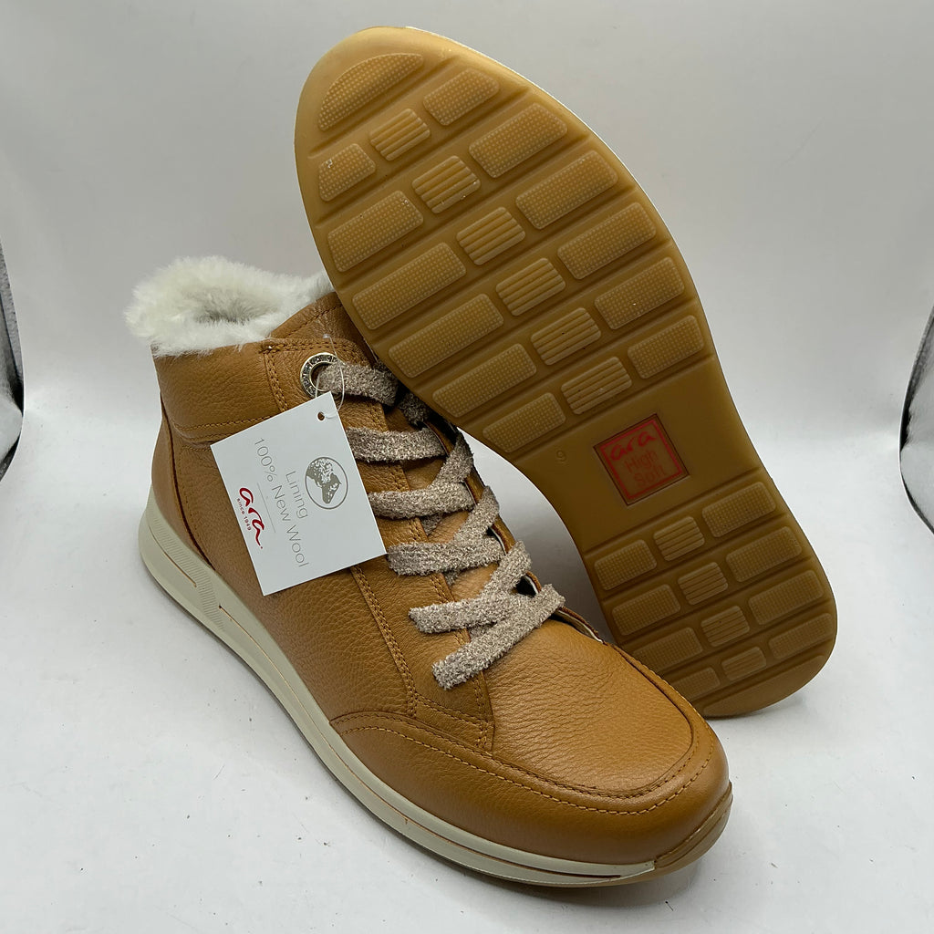 Ara, Osaka 2, caramel leather ankle boots with wool lining
