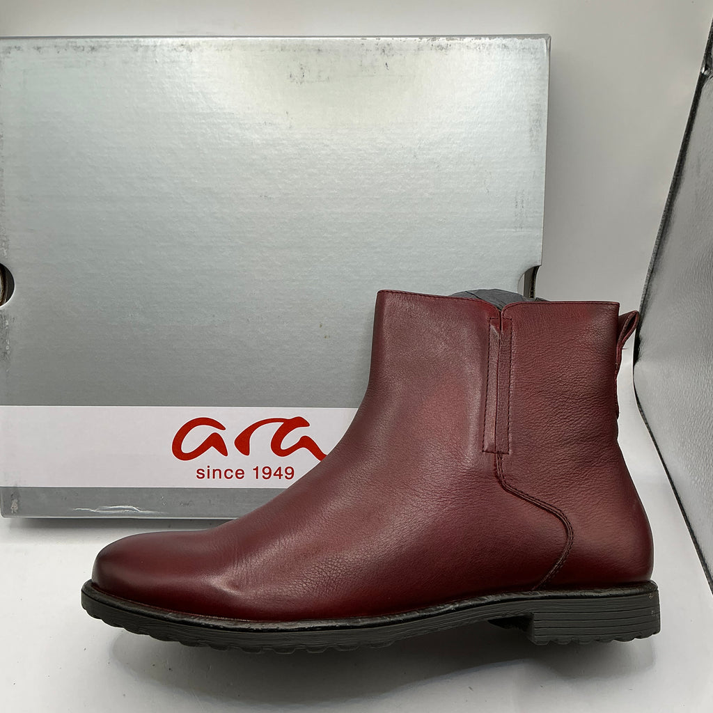 Ara, Liverpool-St, Burgundy leather ankle boots