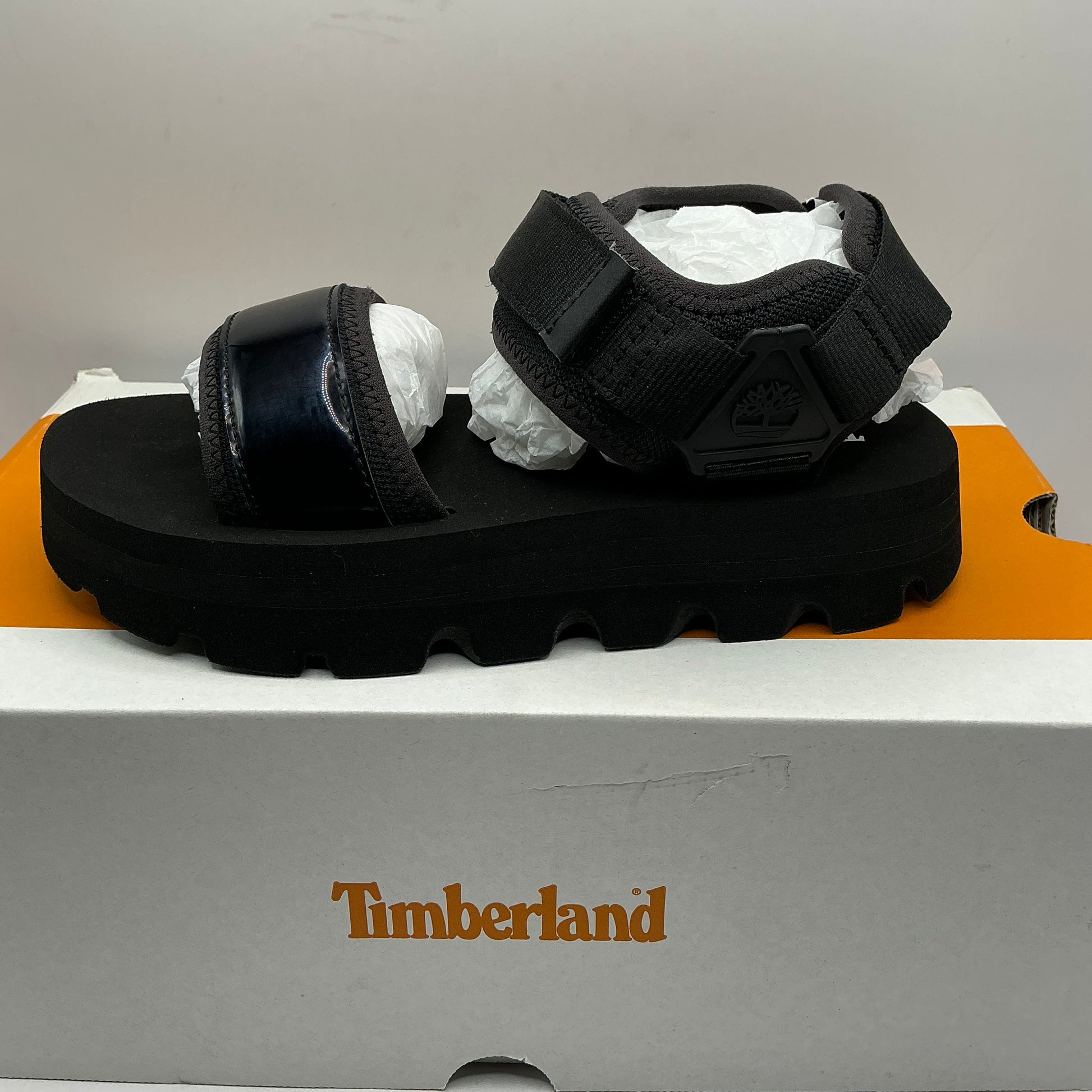 Timberland, Euro Swift Sandal, Black mesh and patent sandals