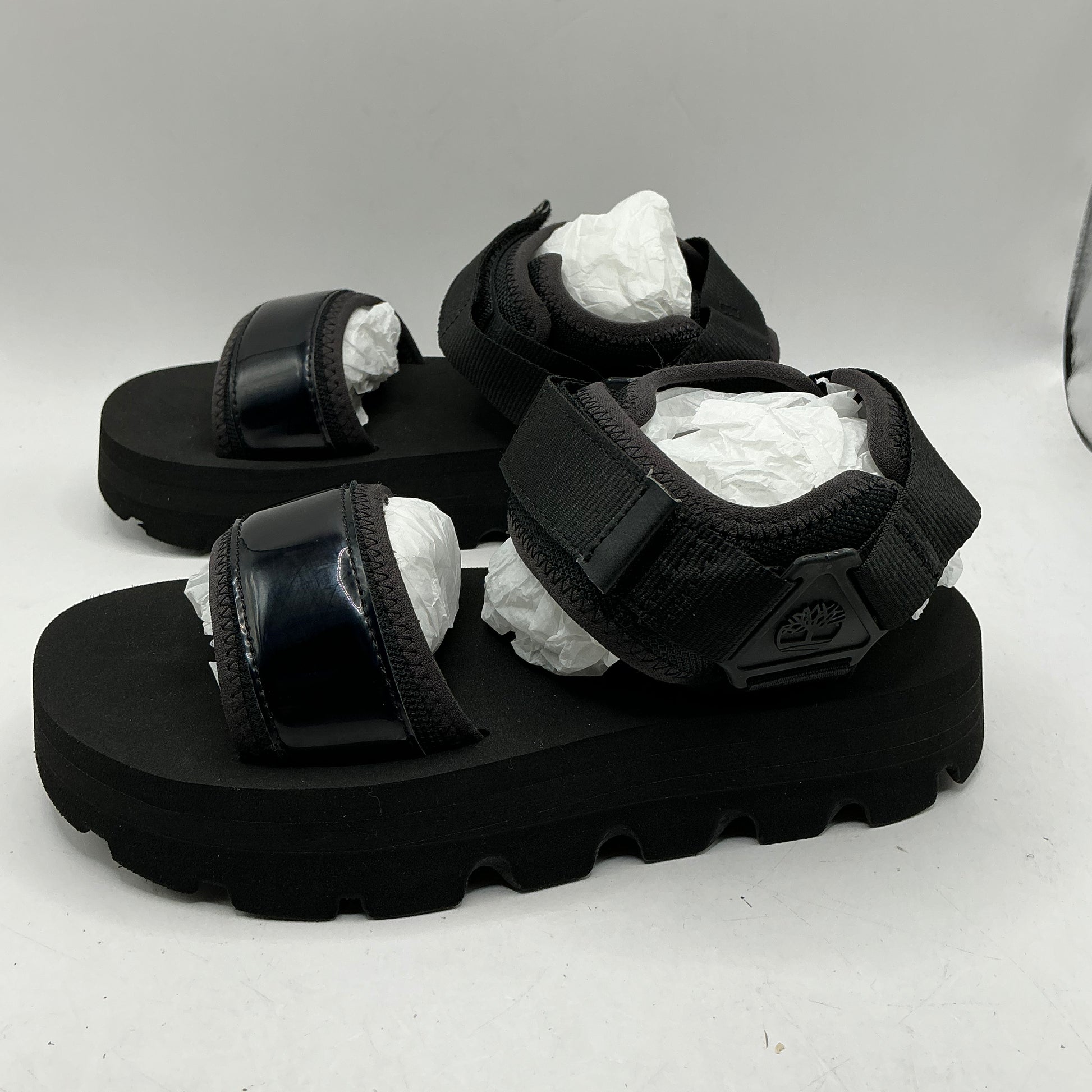 Timberland, Euro Swift Sandal, Black mesh and patent sandals