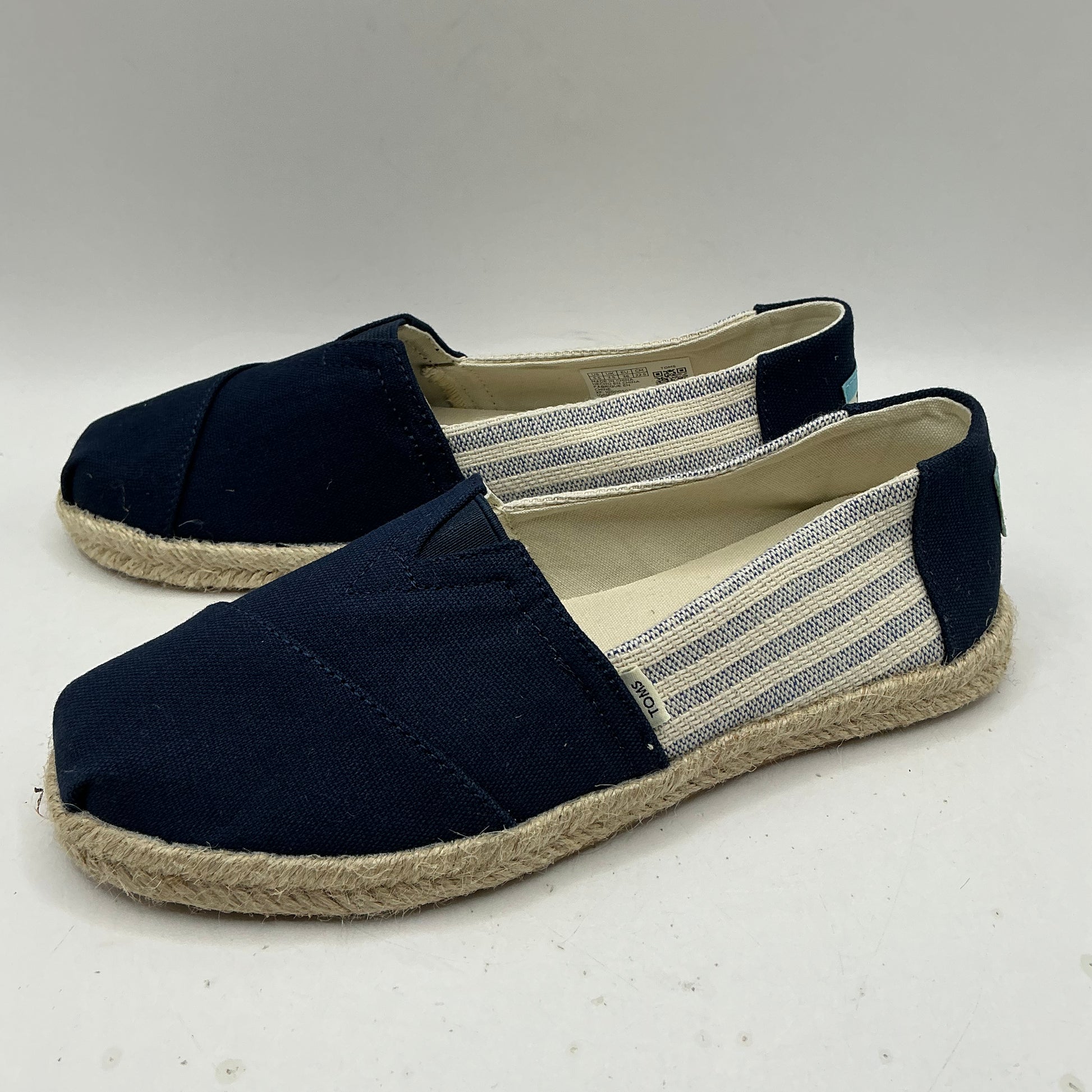 Toms, navy ladies espadrille shoes