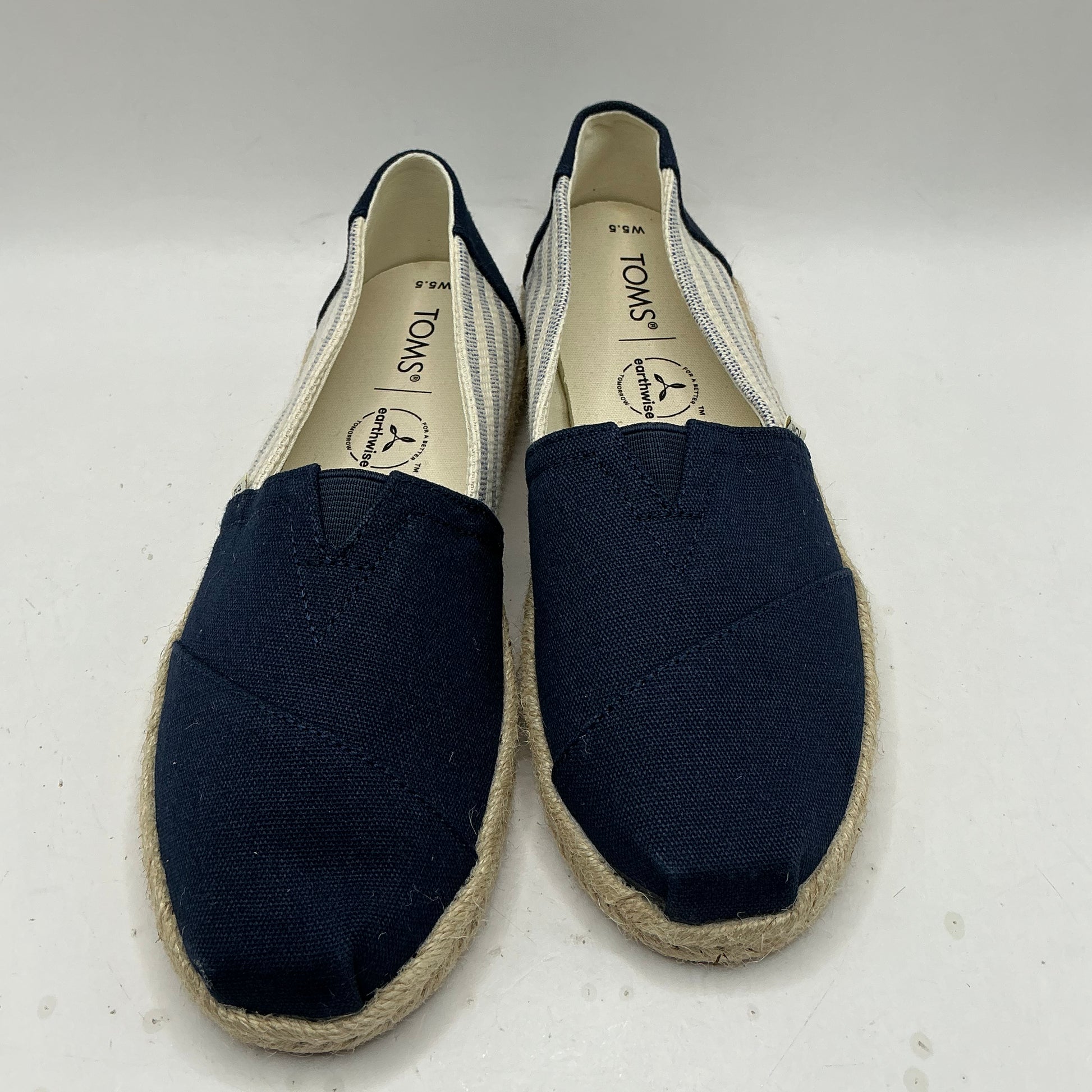 Toms, navy ladies espadrille shoes