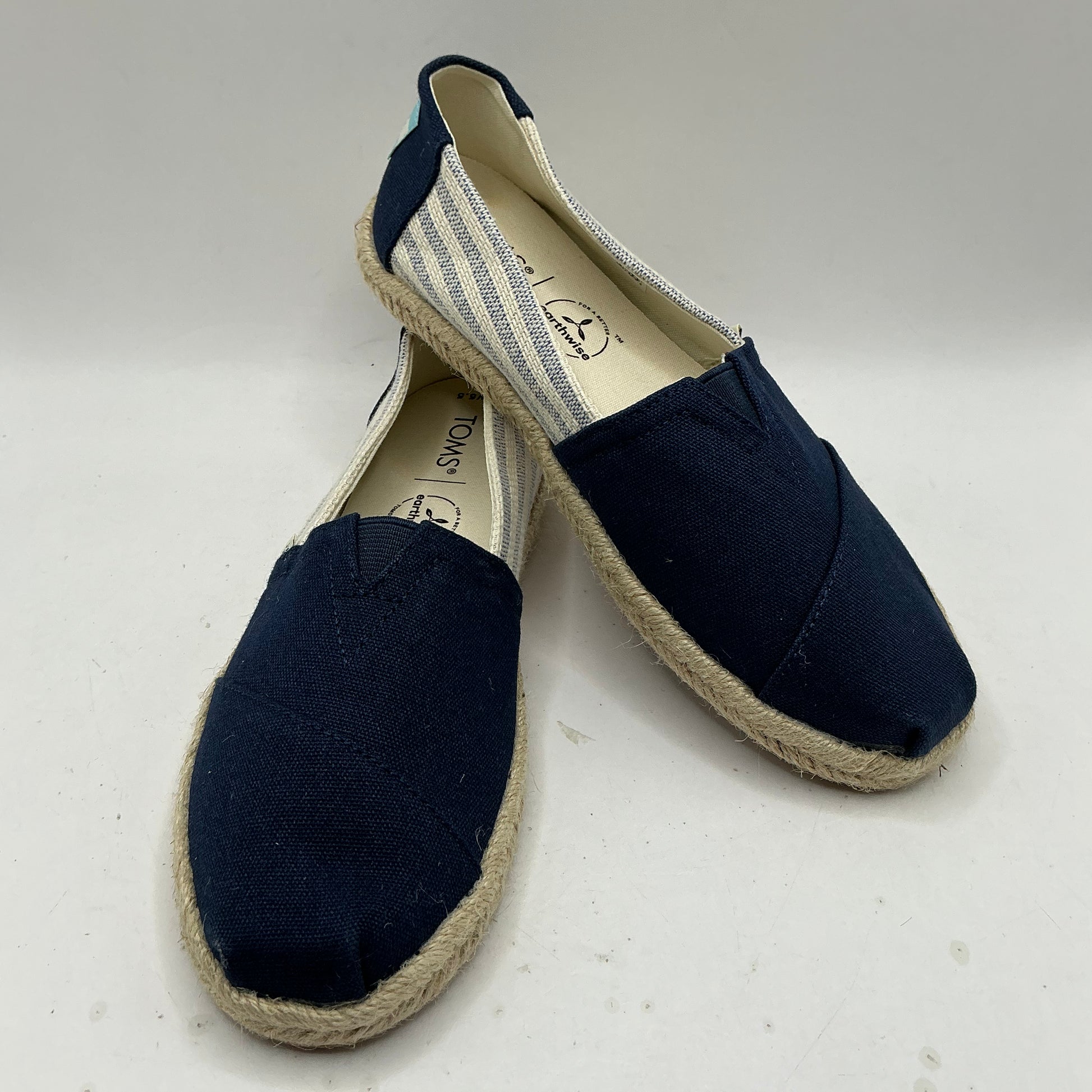 Toms, navy ladies espadrille shoes