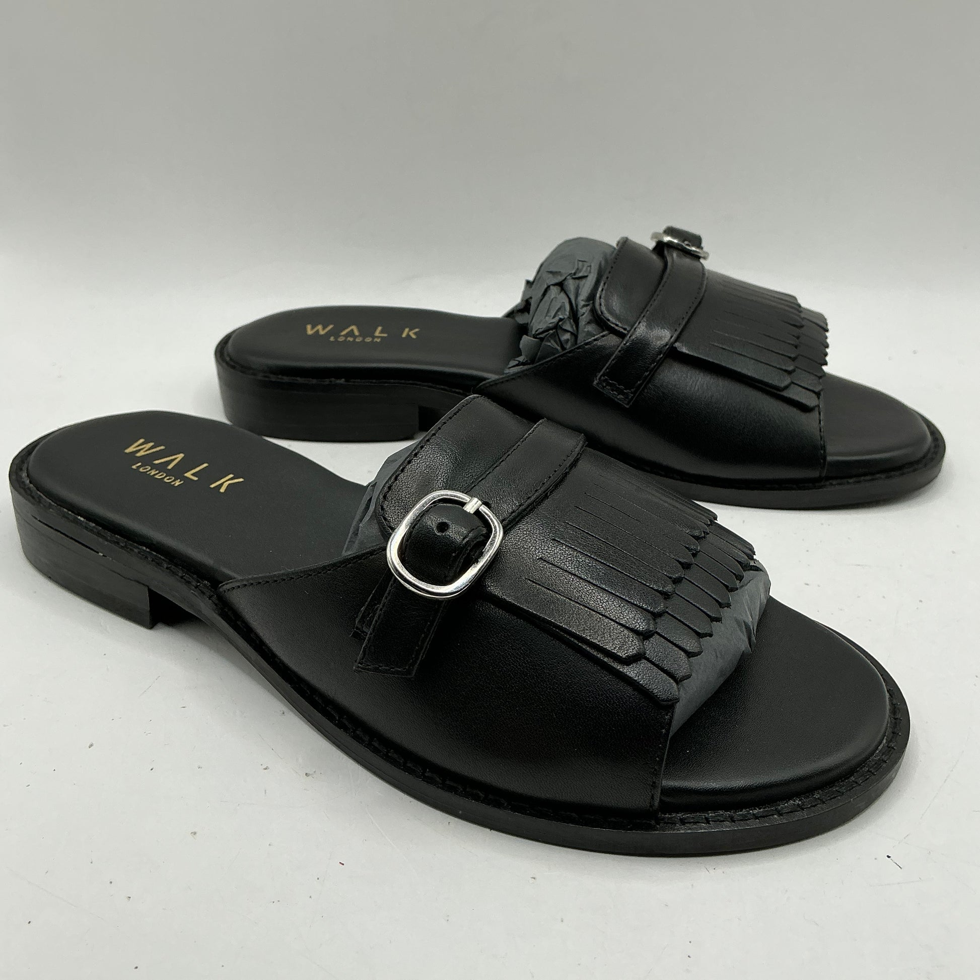Walk London, Portofino black leather sandals