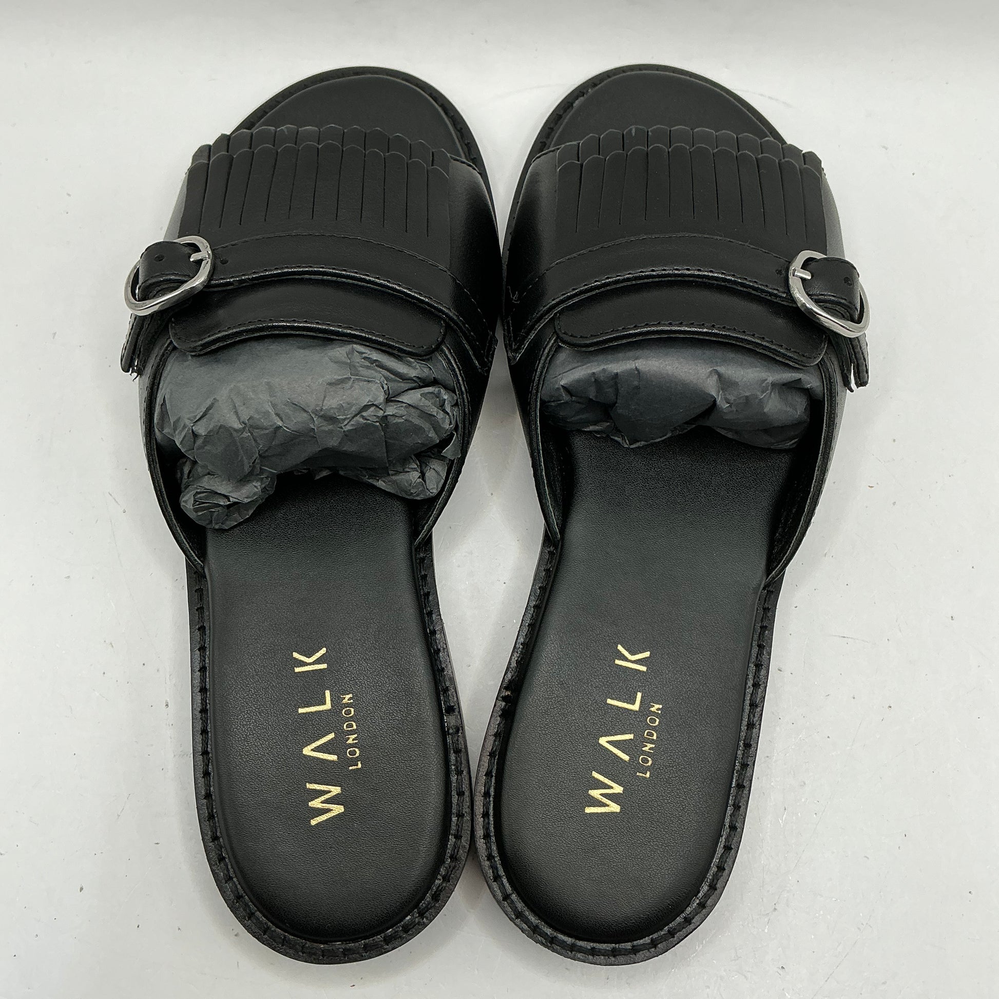 Walk London, Portofino black leather sandals