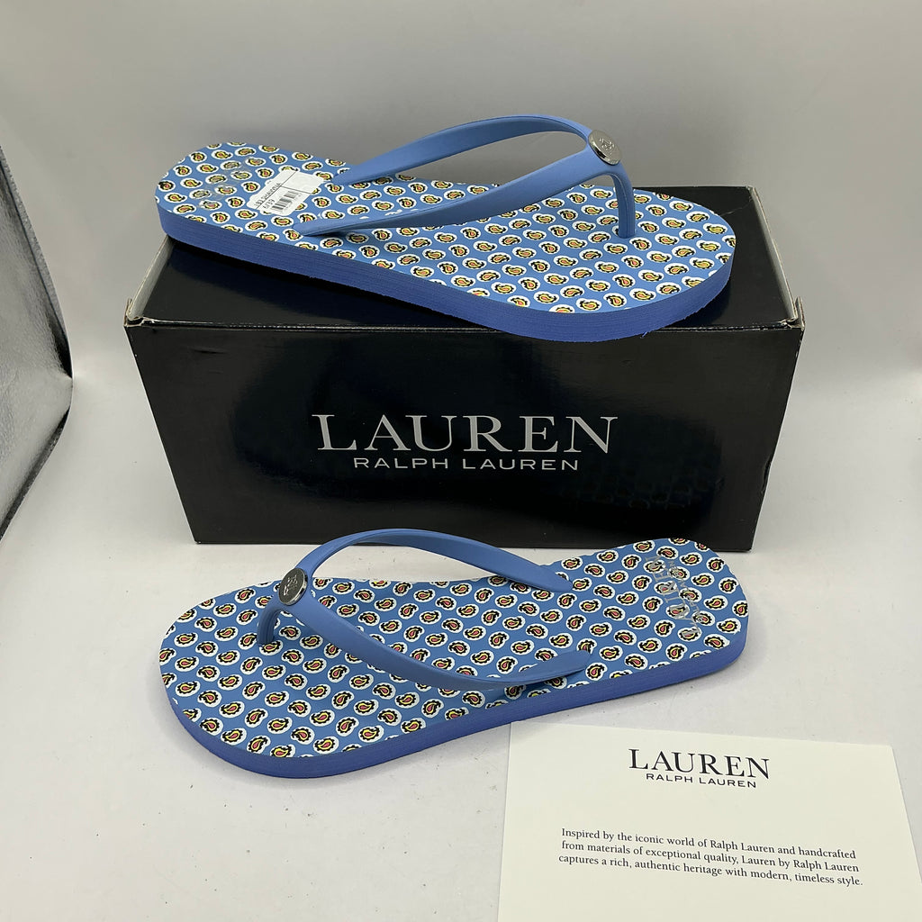 Lauren, Ralph Lauren blue toe post flip flops