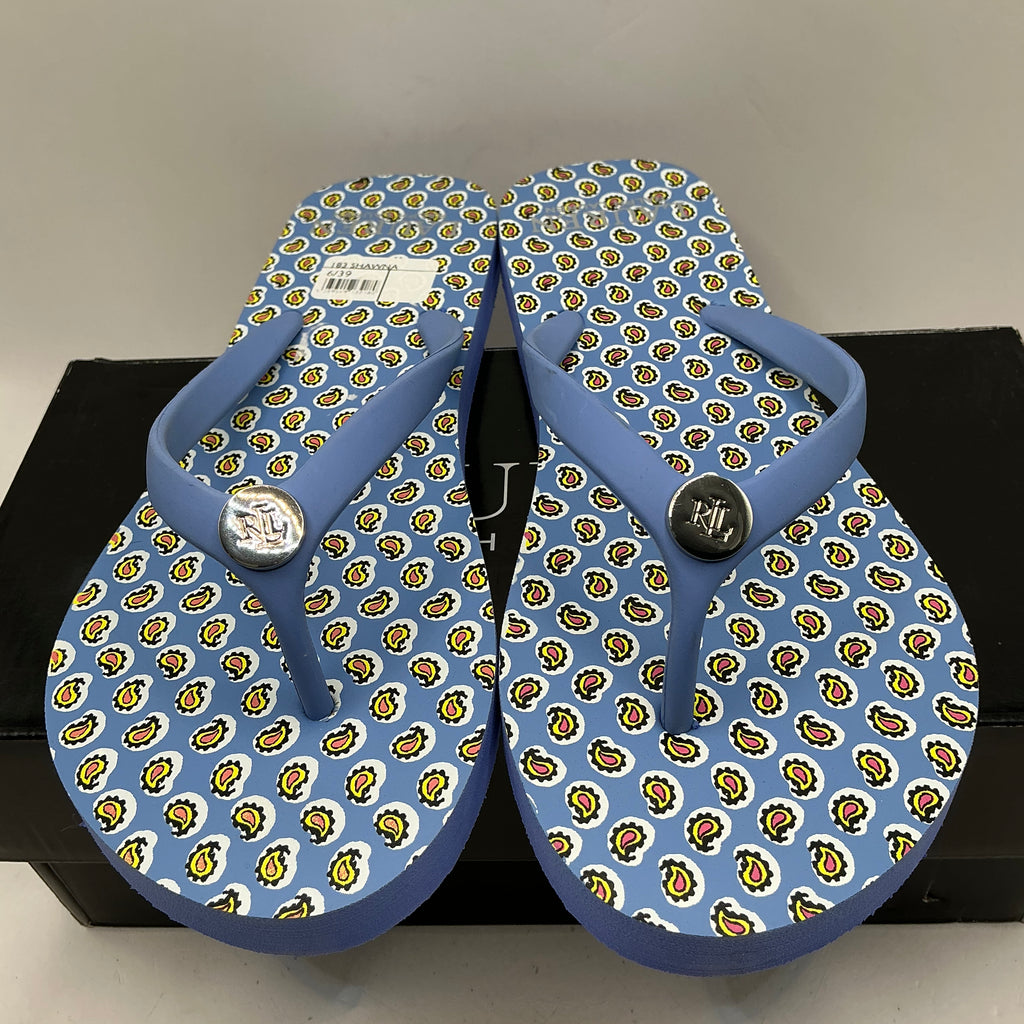 Lauren, Ralph Lauren blue toe post flip flops